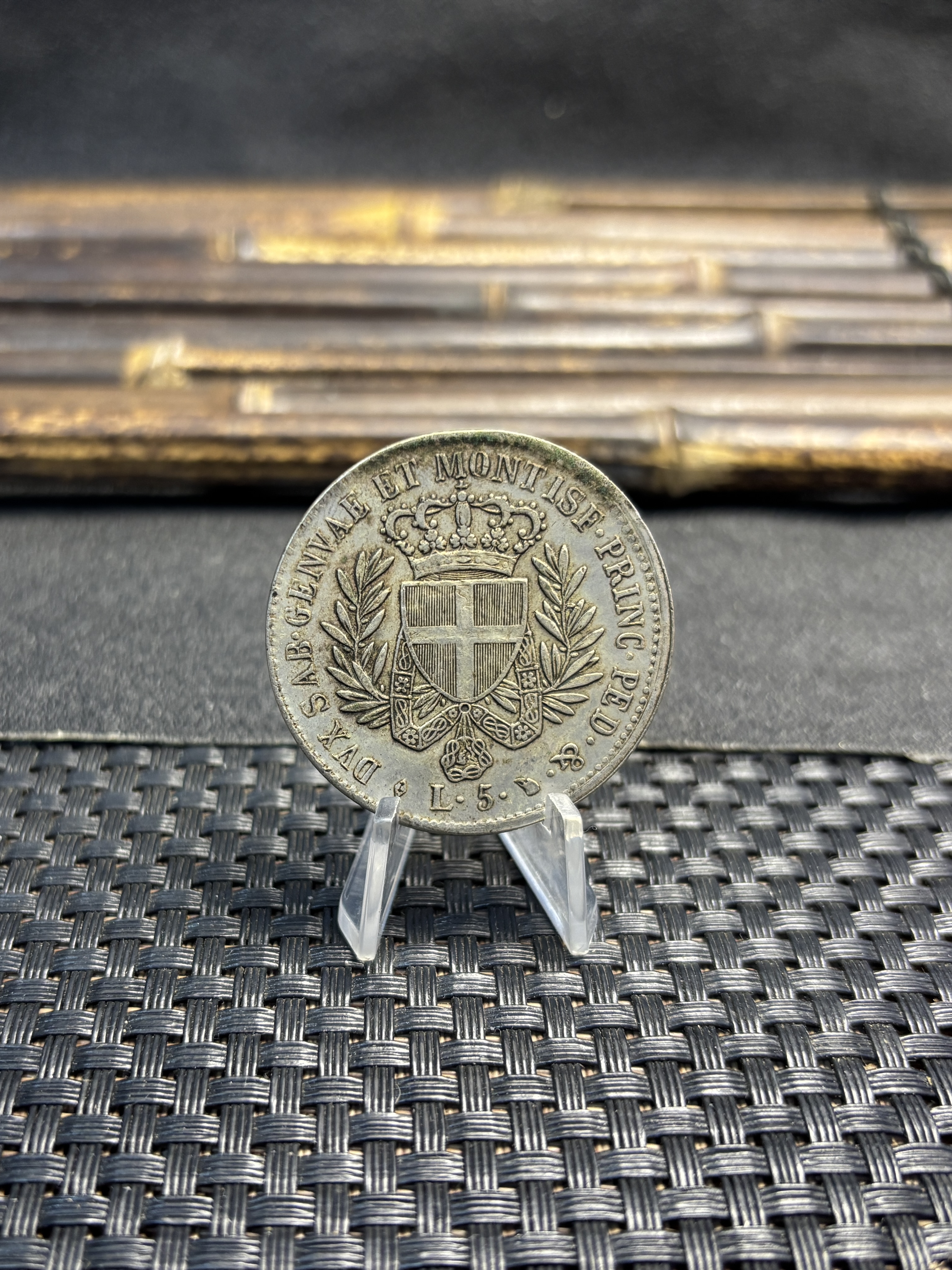 Italian States 1821 5 Lire Victor Emmanuel I Piedmont Sardinia Silver Plated Replica Coin Commemorative Medal,Historical Collectible Art Craft For Enthusiasts