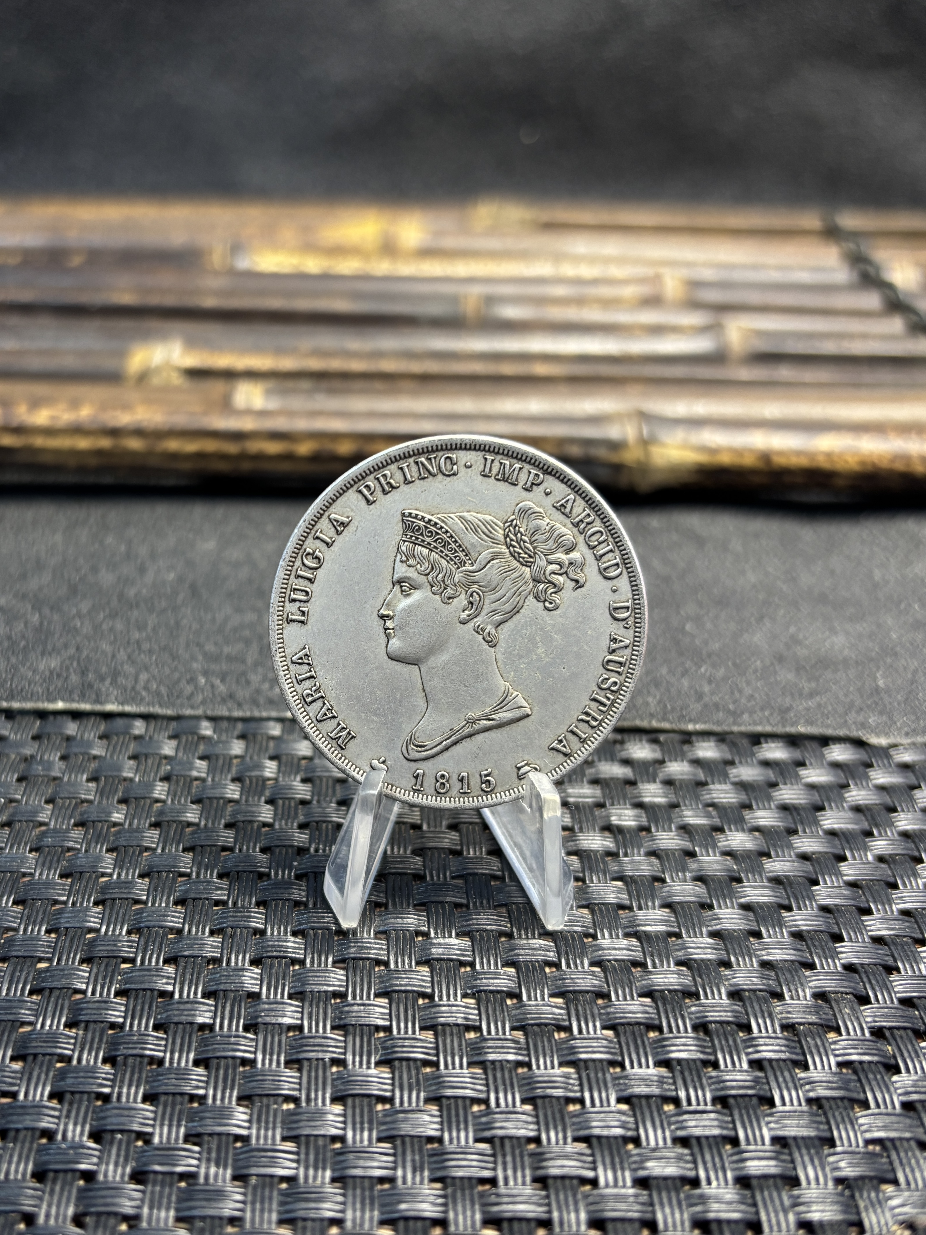 Italian States Duchy of Parma 1815 5 Lire Maria Luigia Silver Plated Replica Coin Commemorative Medal,Historical Collectible Art Craft For Enthusiasts