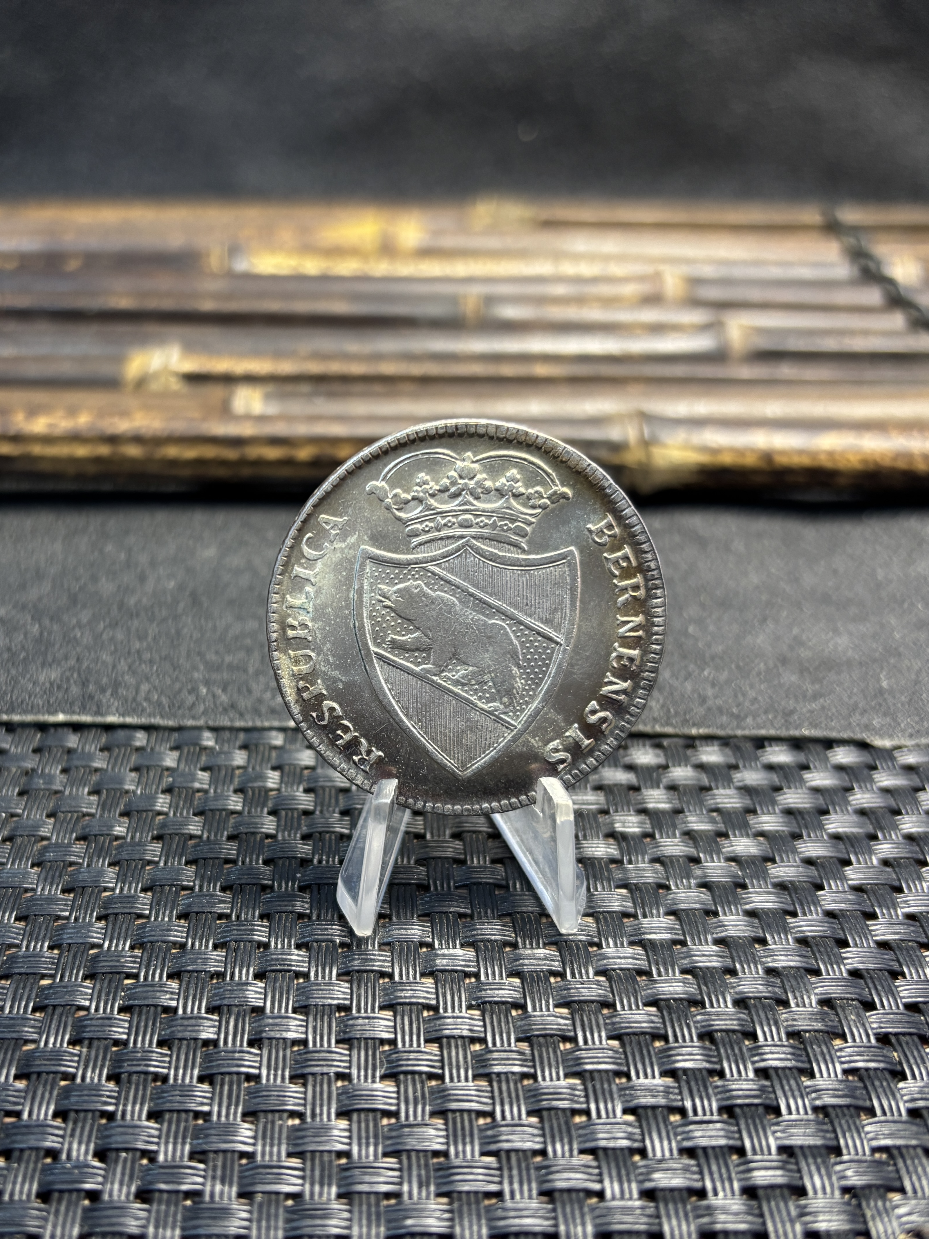 Switzerland Swiss Cantons Bern 1797 1 Thaler Two Feathers Silver Plated Replica Coin Commemorative Medal,Historical Collectible Art Craft For Enthusiasts