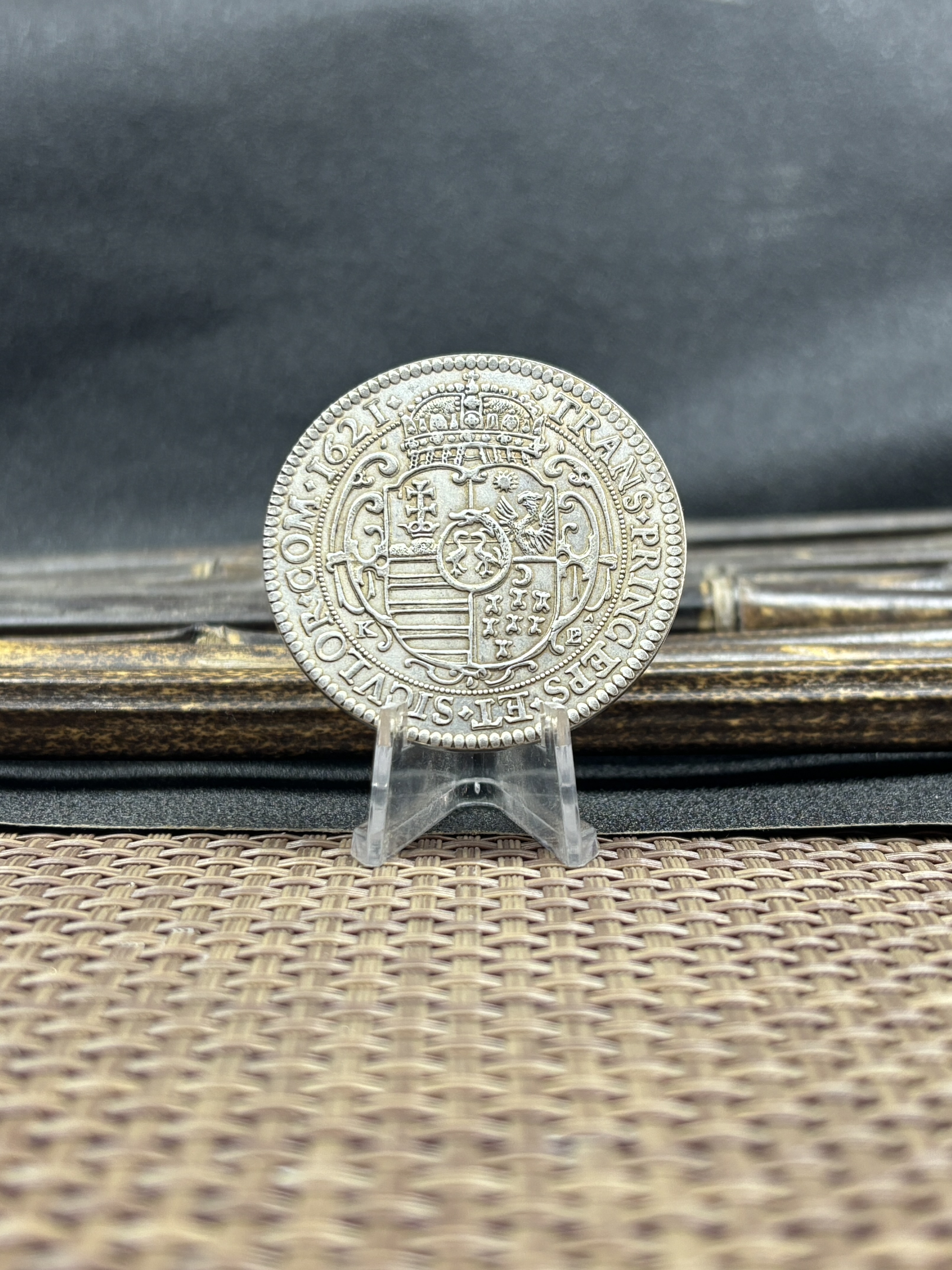 Hungarian States 1621 One 1 Thaler Gabriel Bethlen Silver Plated Replica Coin Commemorative Medal,Historical Collectible Art Craft For Enthusiasts