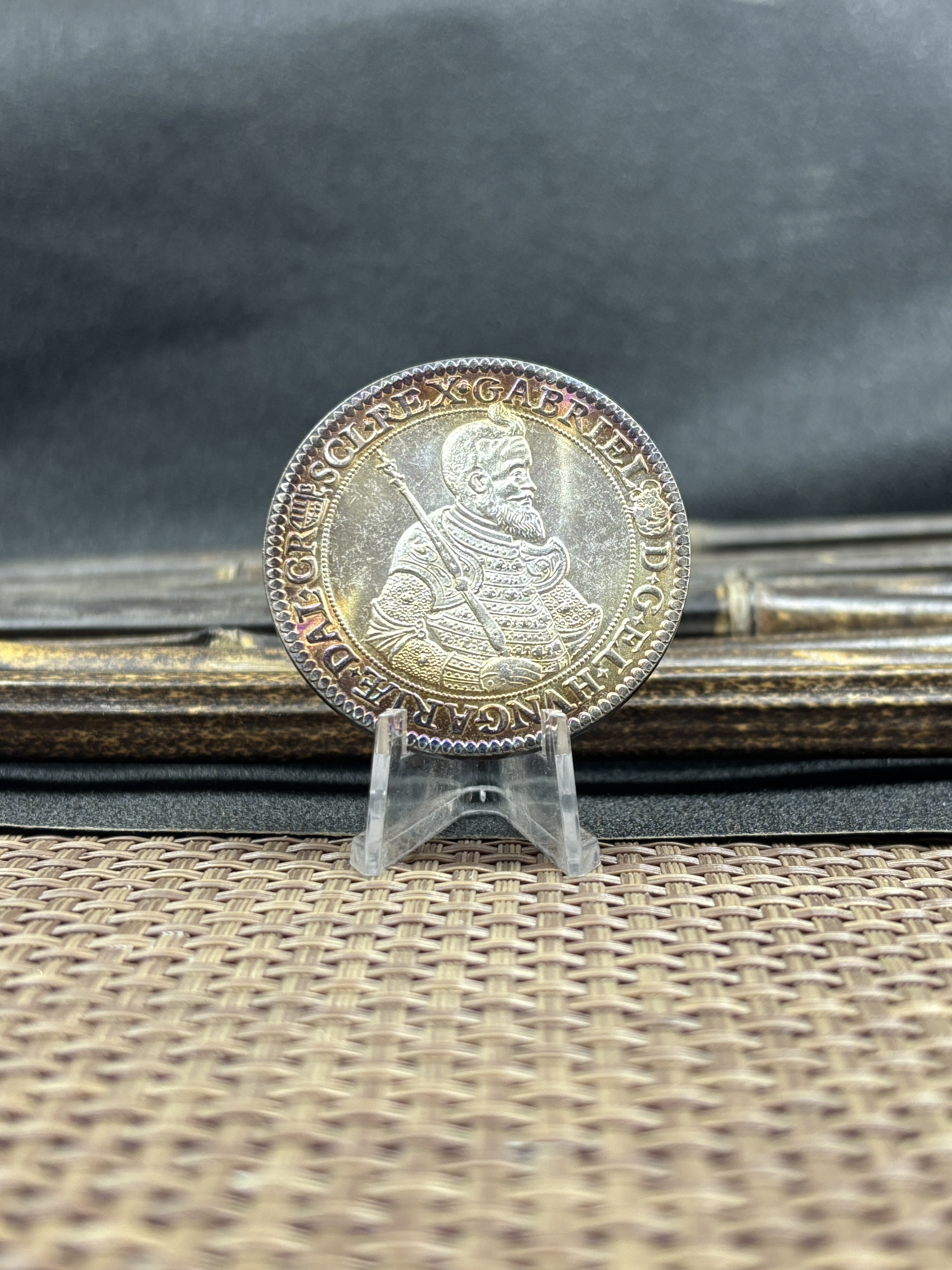 Hungarian States 1621 One 1 Thaler Gabriel Bethlen Silver Plated Replica Coin Commemorative Medal,Historical Collectible Art Craft For Enthusiasts