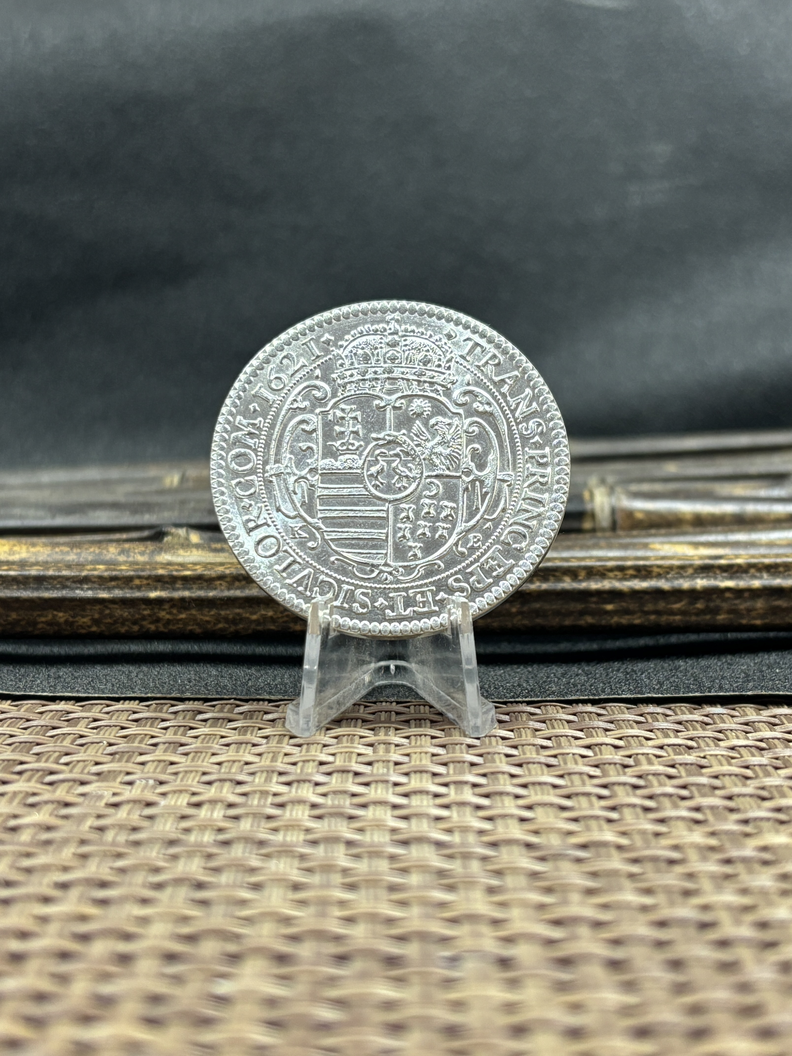 Hungarian States 1621 One 1 Thaler Gabriel Bethlen Silver Plated Replica Coin Commemorative Medal,Historical Collectible Art Craft For Enthusiasts