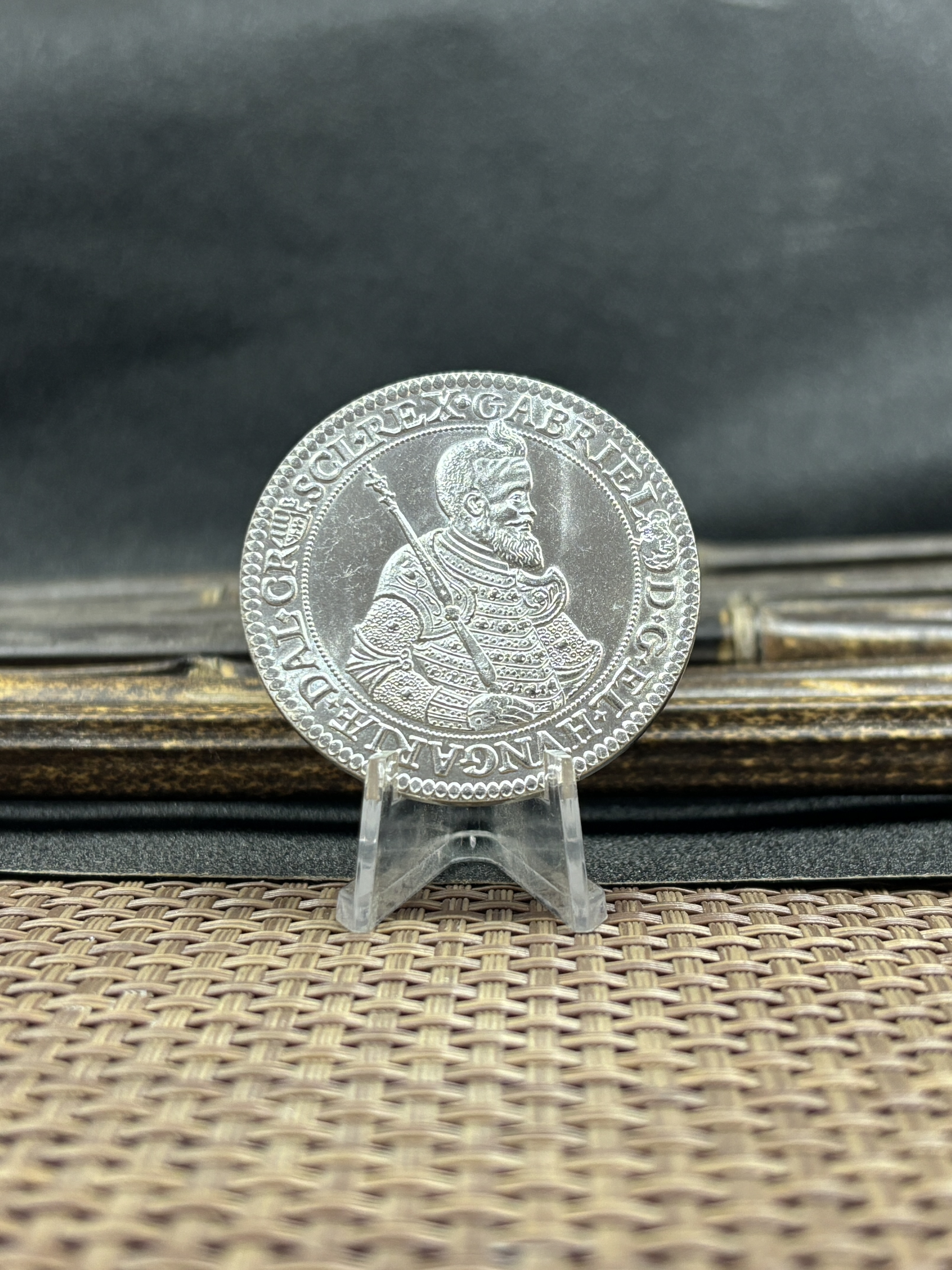 Hungarian States 1621 One 1 Thaler Gabriel Bethlen Silver Plated Replica Coin Commemorative Medal,Historical Collectible Art Craft For Enthusiasts