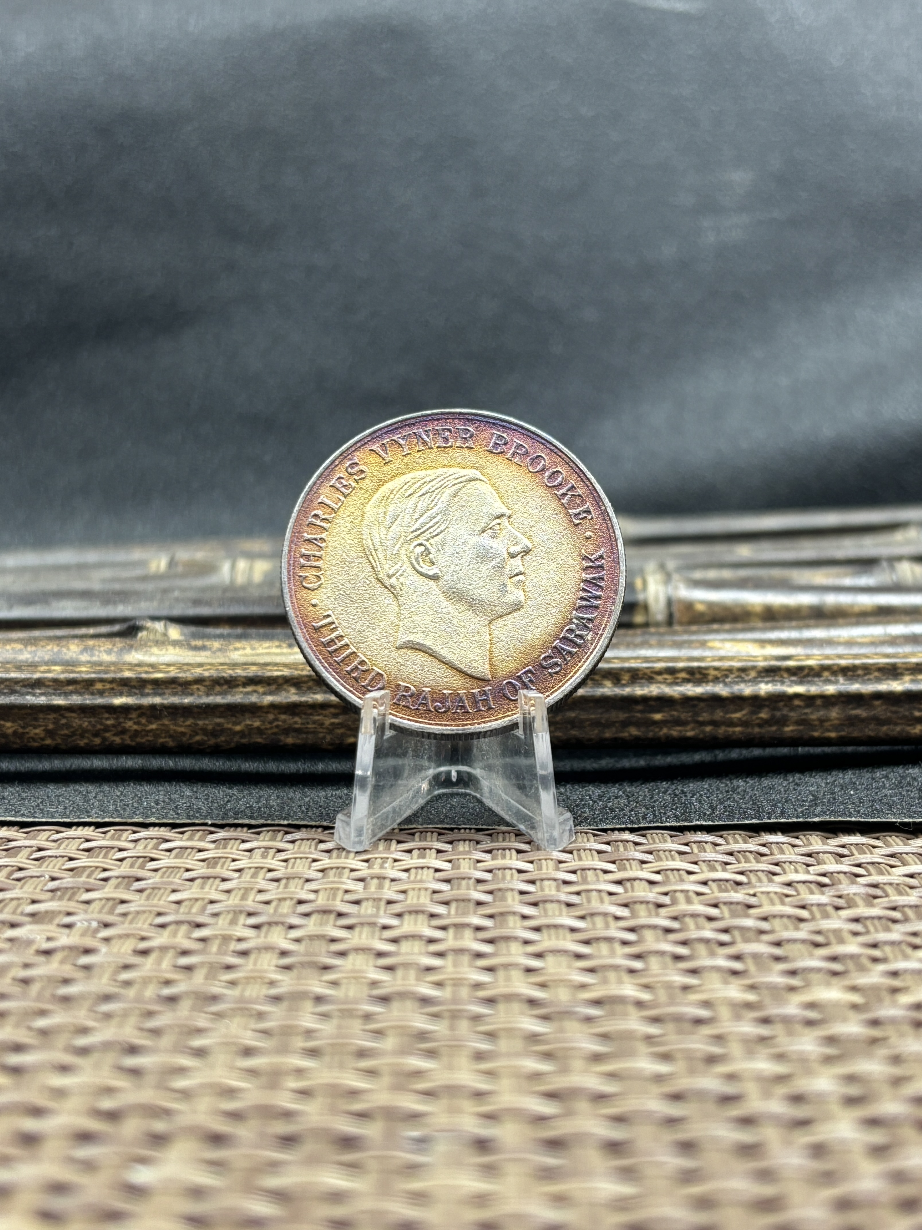 Sarawak Fund British Malaysia 1932 33 Silver Medal Rajah Dollar Silver Plated Replica Coin Commemorative Medal,Historical Collectible Art Craft For Enthusiasts