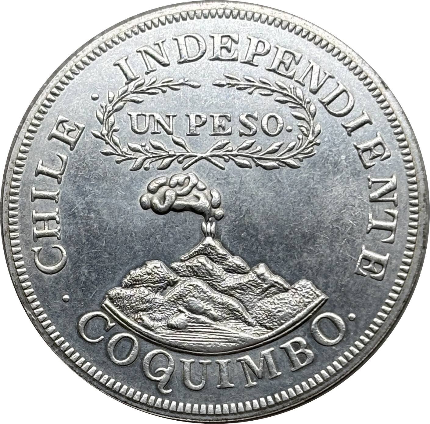 Chile 1828 UN 1 Peso Coquimbo Independiente Silver Plated Replica Coin Commemorative Medal,Historical Collectible Art Craft For Enthusiasts