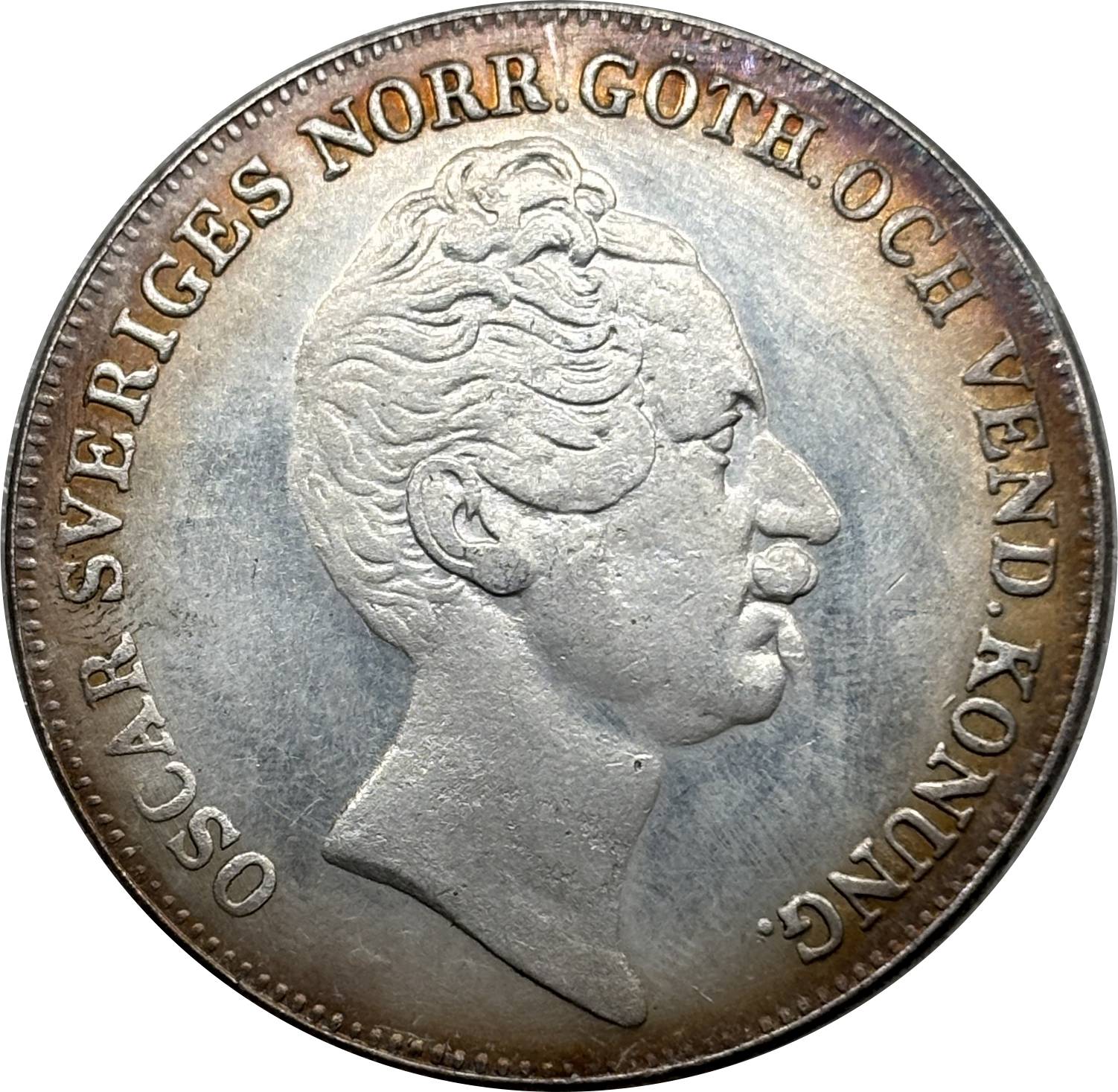 Sweden 1846 1 Riksdaler Specie Oscar I Small Head Silver Plated Replica Coin Commemorative Medal,Historical Collectible Art Craft For Enthusiasts
