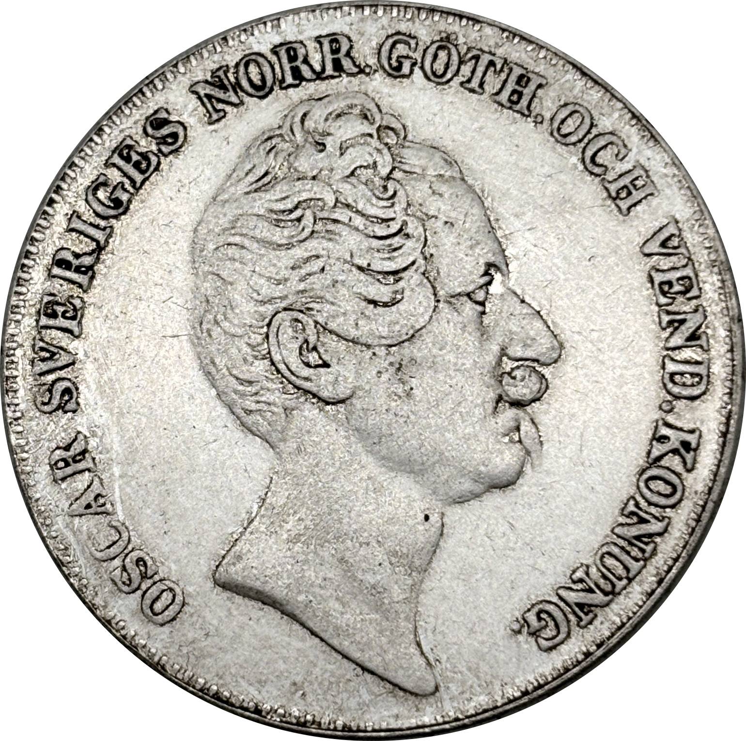 Sweden 1846 1 Riksdaler Specie Oscar I Small Head Silver Plated Replica Coin Commemorative Medal,Historical Collectible Art Craft For Enthusiasts