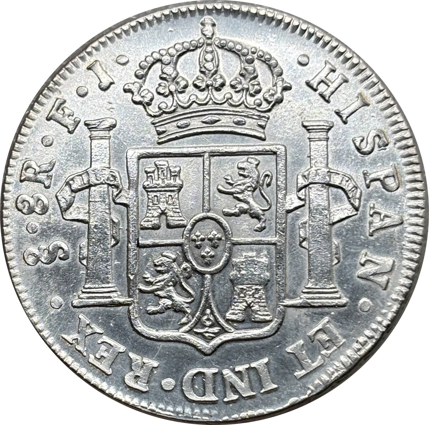 Mexico Chile 8 Reales Fernando VII Bust of Fernando VII 1813 Plated Silver Replica Coin Commemorative Medal,Historical Collectible Art Craft For Enthusiasts