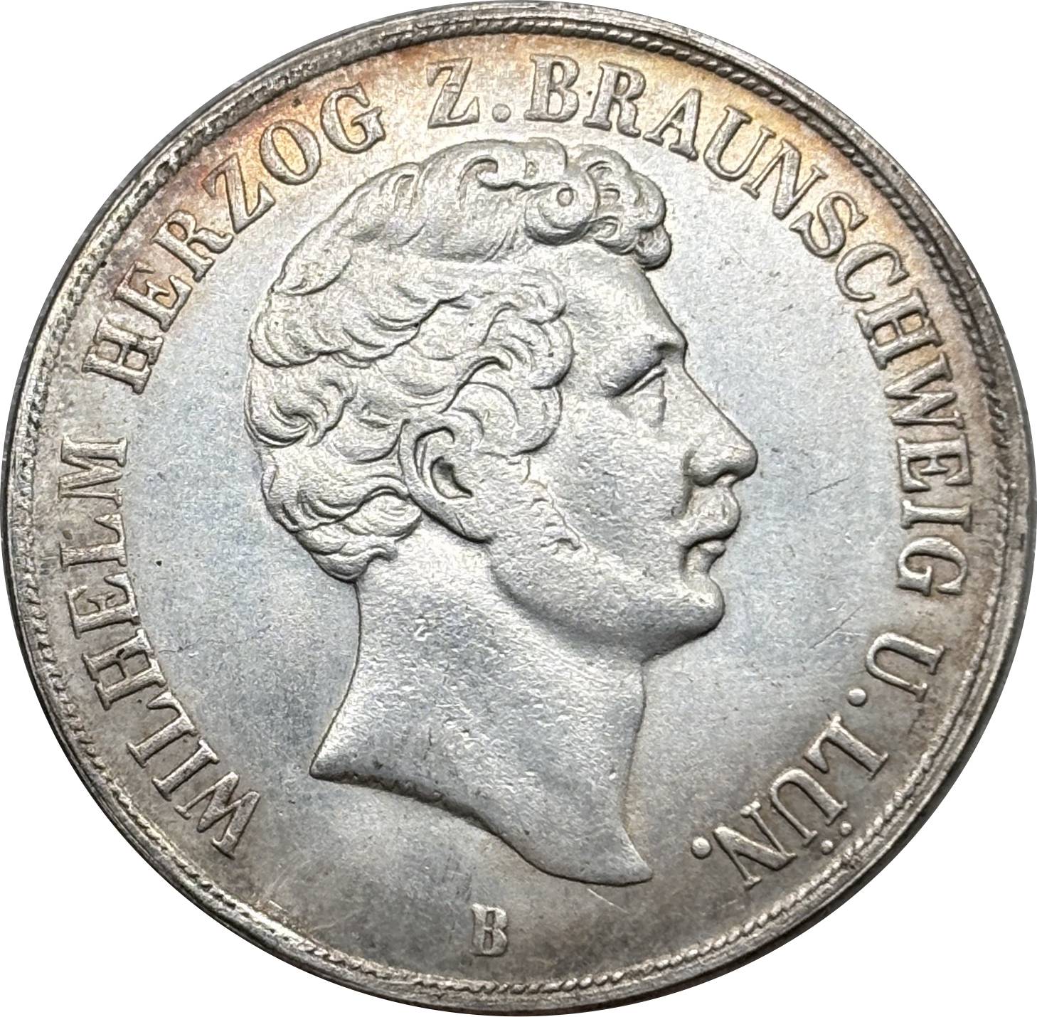German States 1844 B 1854 B 2 Thaler 3 1/2 Gulden William Silver Plated Replica Coin Commemorative Medal,Historical Collectible Art Craft For Enthusiasts