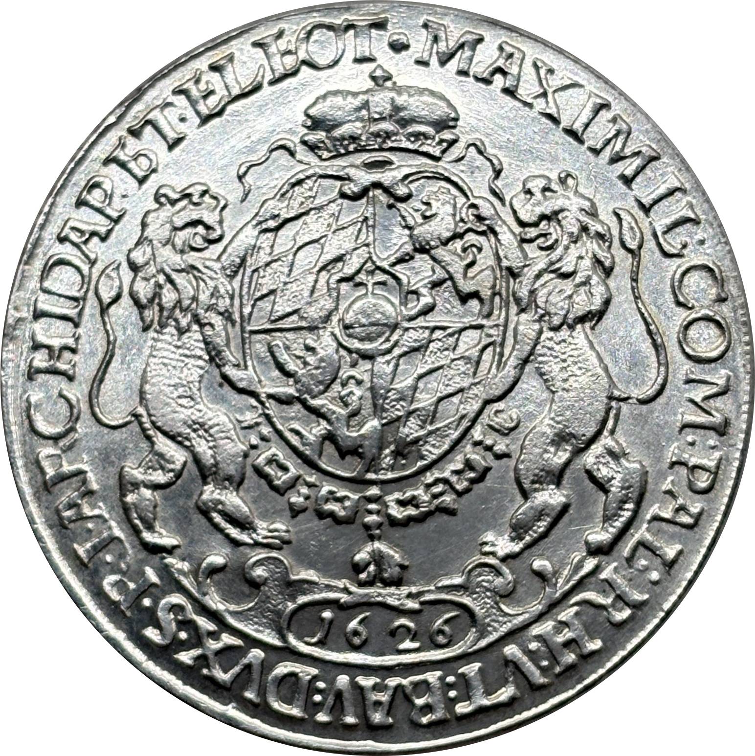 German States 1626 1 Thaler Maximilian I Electorate Of Bavaria Silver Plated Replica Coin Commemorative Medal,Historical Collectible Art Craft For Enthusiasts