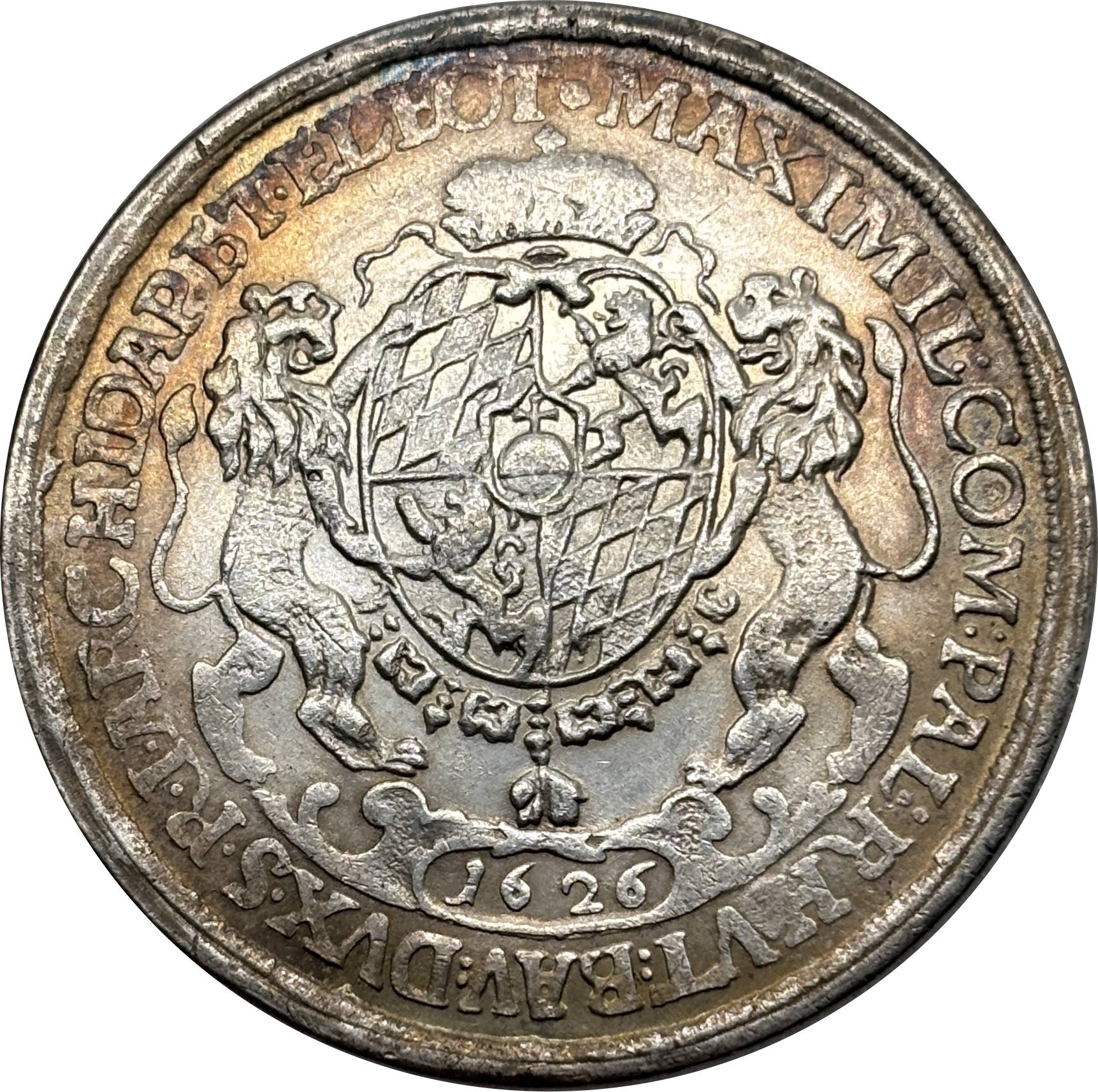 German States 1626 1 Thaler Maximilian I Electorate Of Bavaria Silver Plated Replica Coin Commemorative Medal,Historical Collectible Art Craft For Enthusiasts