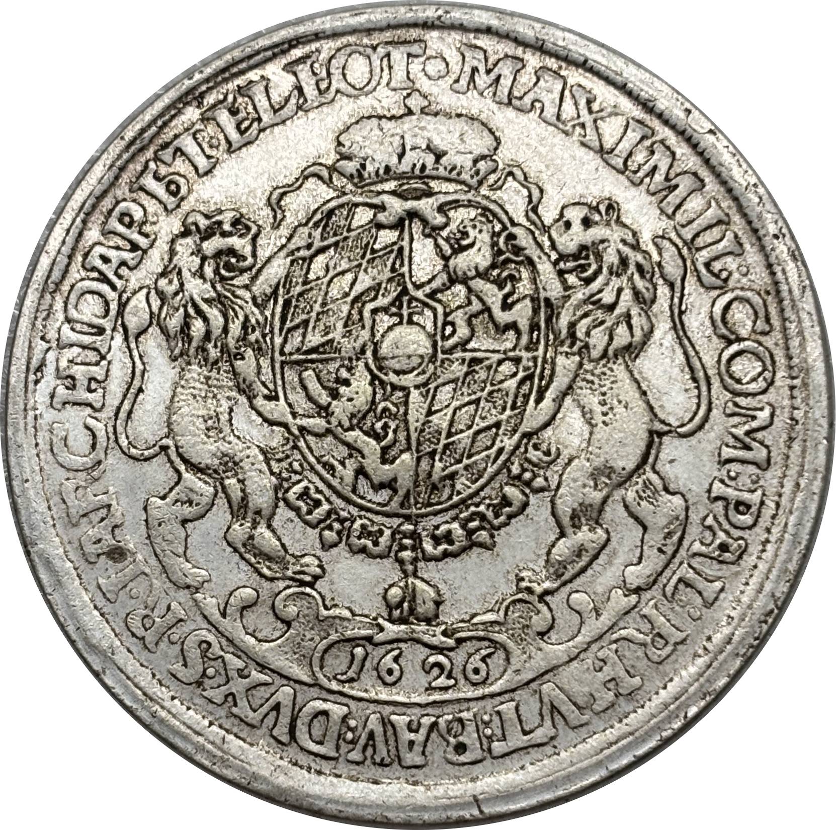 German States 1626 1 Thaler Maximilian I Electorate Of Bavaria Silver Plated Replica Coin Commemorative Medal,Historical Collectible Art Craft For Enthusiasts