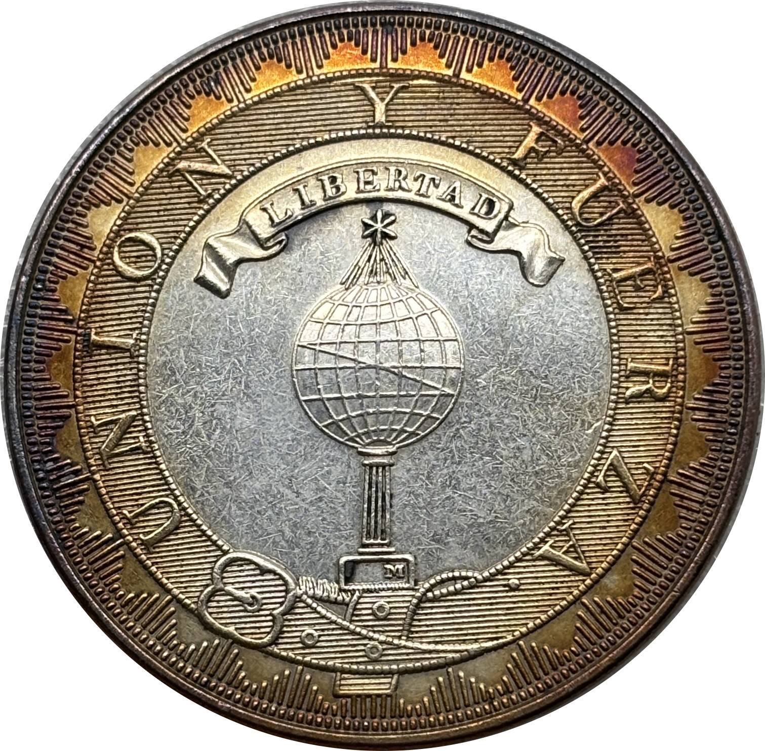 Chile Republic 1819 1 Peso Santiago Silver Plated Replica Coin Commemorative Medal,Historical Collectible Art Craft For Enthusiasts