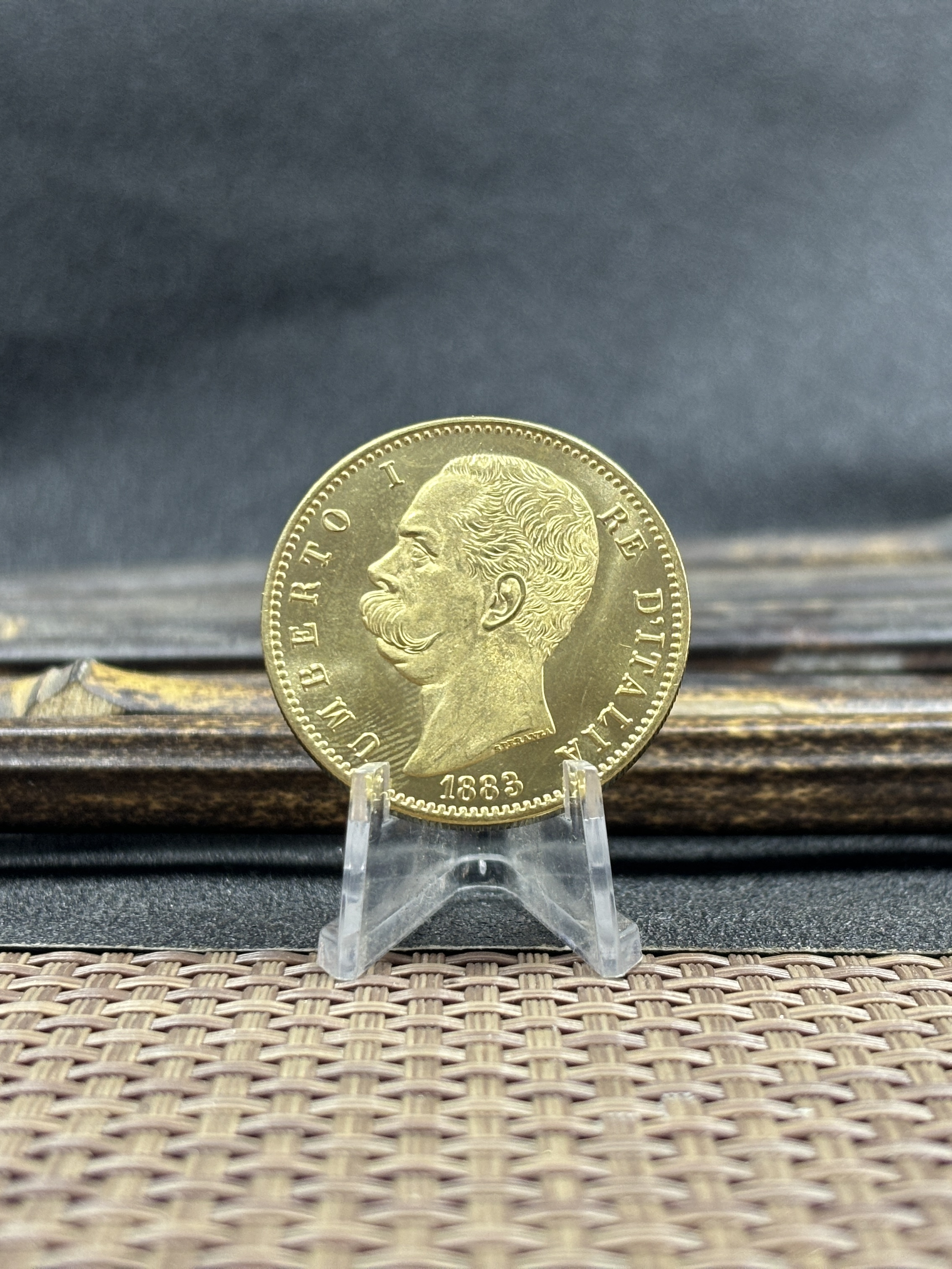 Italy 1883 1888 1891 100 Lire Umberto I Gold Brass Metal WW2 Moneda Replica Coin Commemorative Medal,Historical Collectible Art Craft For Enthusiasts