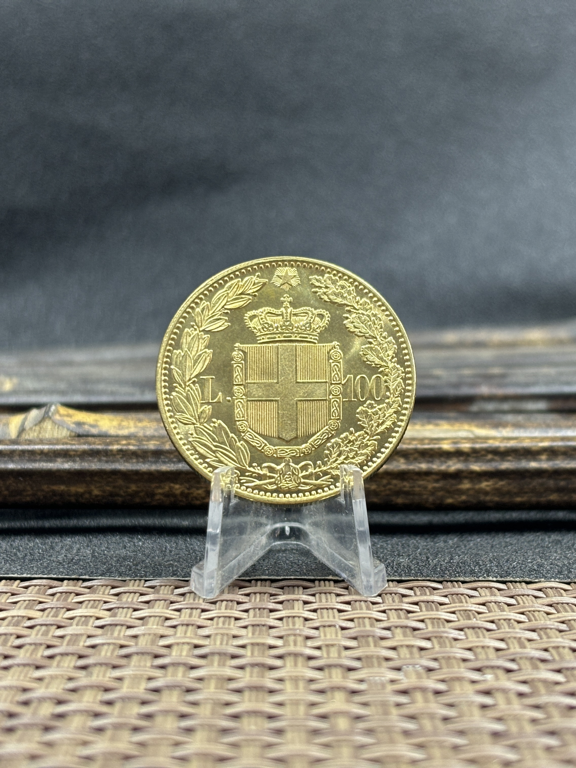 Italy 1883 1888 1891 100 Lire Umberto I Gold Brass Metal WW2 Moneda Replica Coin Commemorative Medal,Historical Collectible Art Craft For Enthusiasts