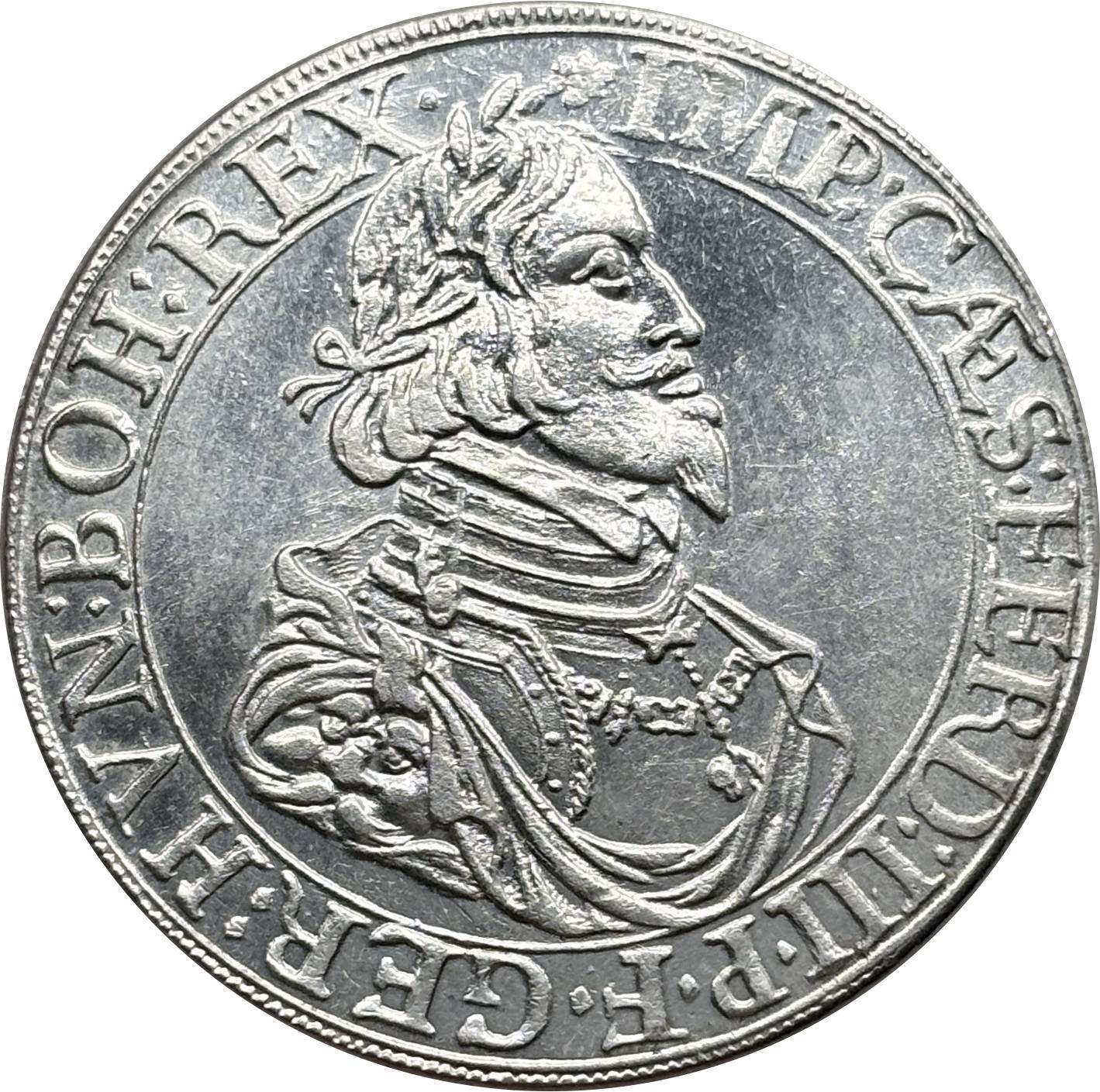 German States Free city of Augsburg 1 Thaler Ferdinand III 1643 Silver Plated Replica Coin Commemorative Medal,Historical Collectible Art Craft For Enthusiasts
