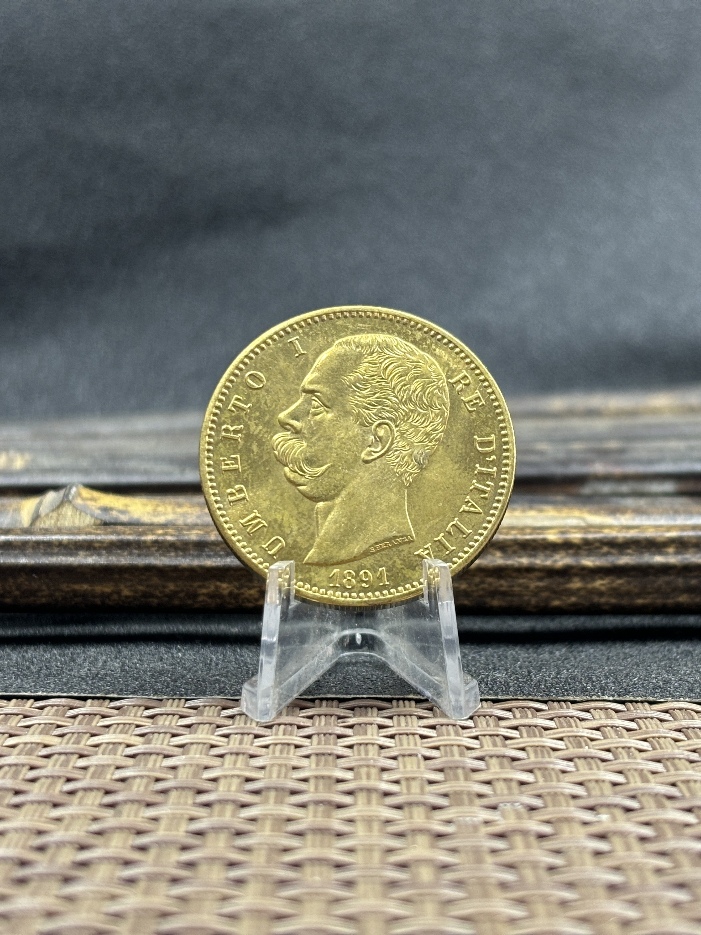 Italy 1883 1888 1891 100 Lire Umberto I Gold Brass Metal WW2 Moneda Replica Coin Commemorative Medal,Historical Collectible Art Craft For Enthusiasts