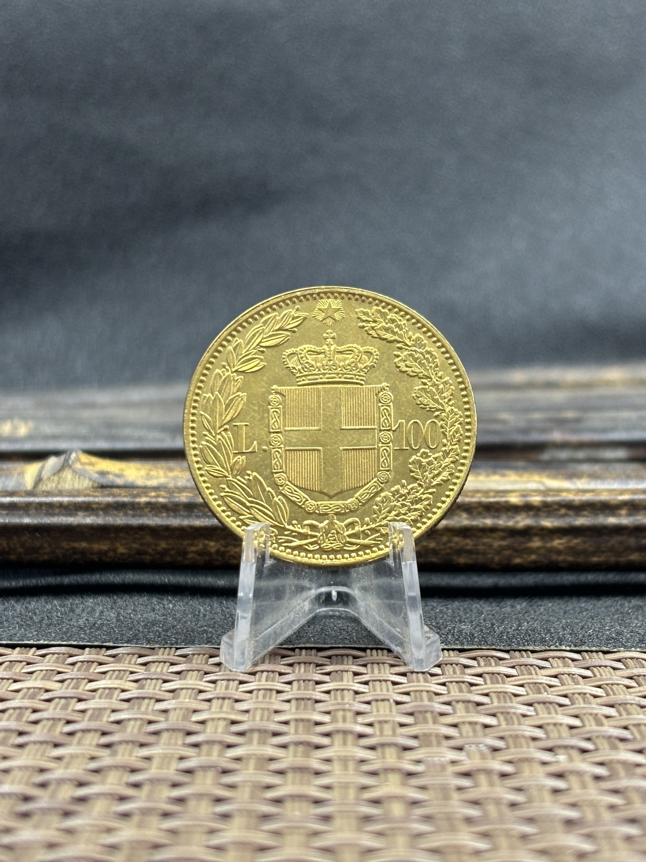 Italy 1883 1888 1891 100 Lire Umberto I Gold Brass Metal WW2 Moneda Replica Coin Commemorative Medal,Historical Collectible Art Craft For Enthusiasts