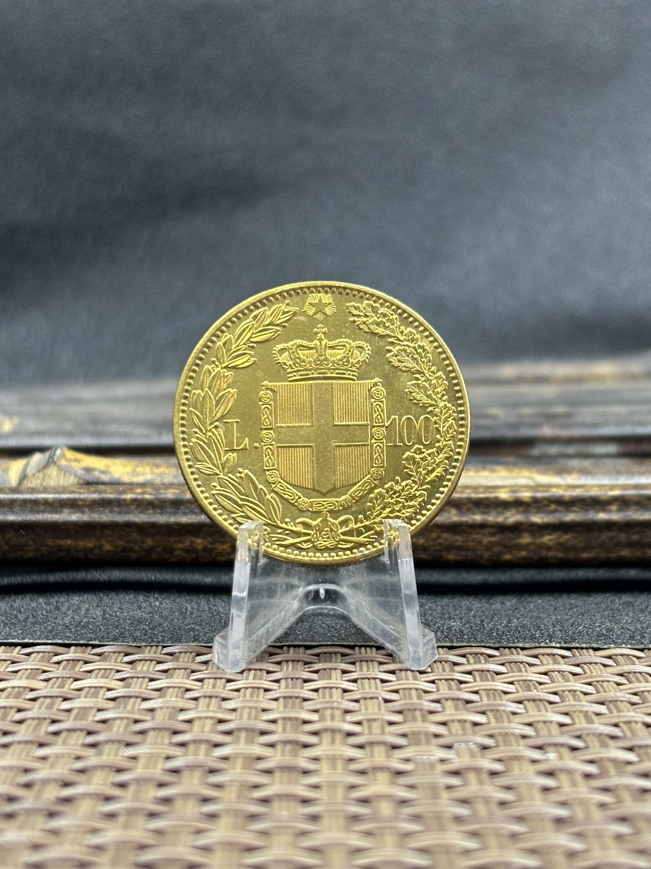 Italy 1883 1888 1891 100 Lire Umberto I Gold Brass Metal WW2 Moneda Replica Coin Commemorative Medal,Historical Collectible Art Craft For Enthusiasts
