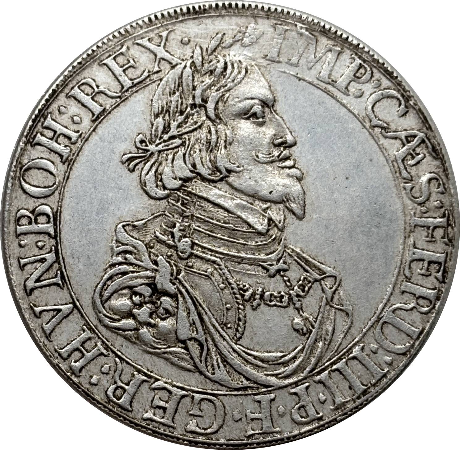 German States Free city of Augsburg 1 Thaler Ferdinand III 1643 Silver Plated Replica Coin Commemorative Medal,Historical Collectible Art Craft For Enthusiasts