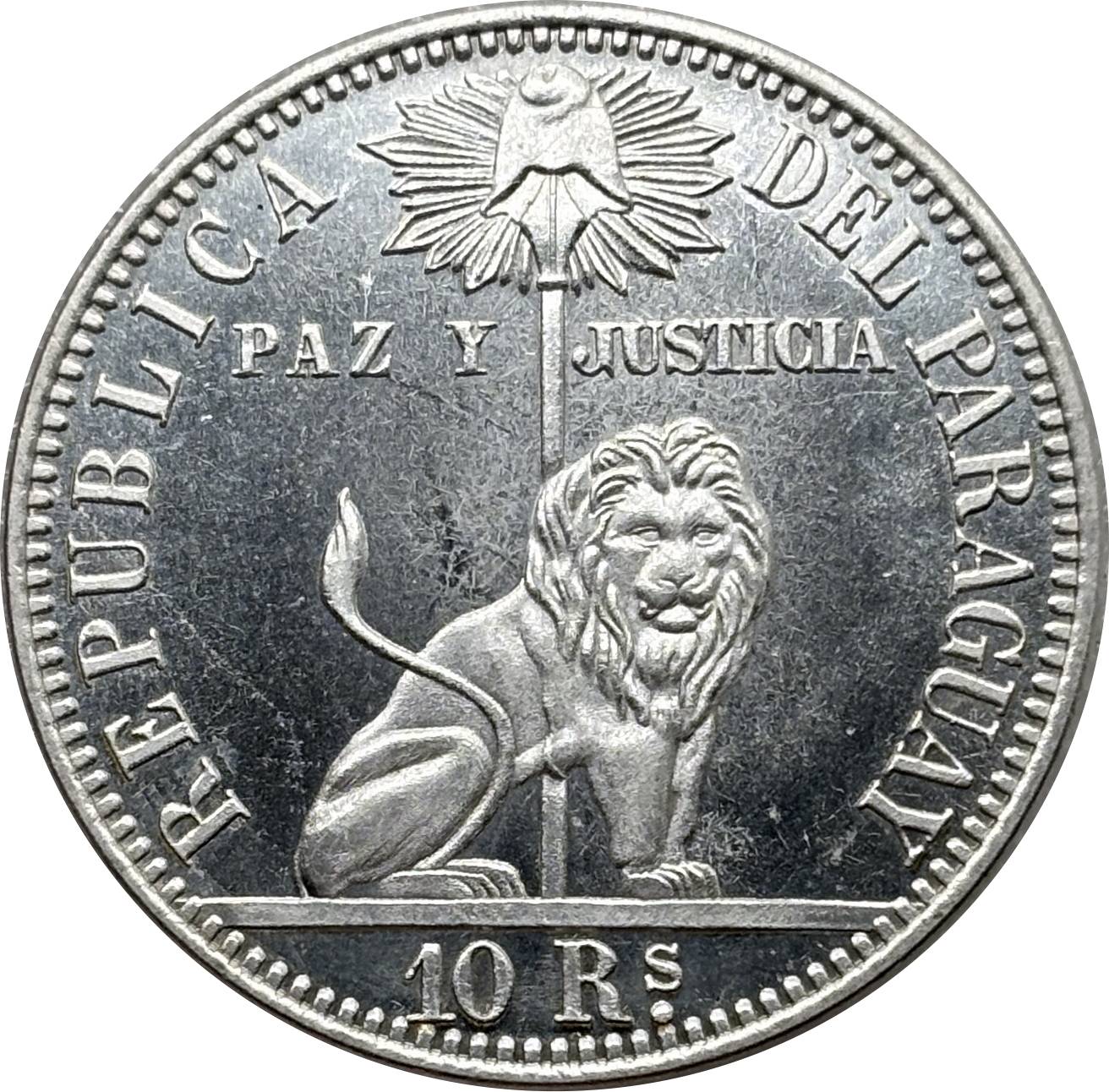 Paraguay 1855 10 Reales Silver Plated Metal Replica Coin Commemorative Medal,Historical Collectible Art Craft For Enthusiasts