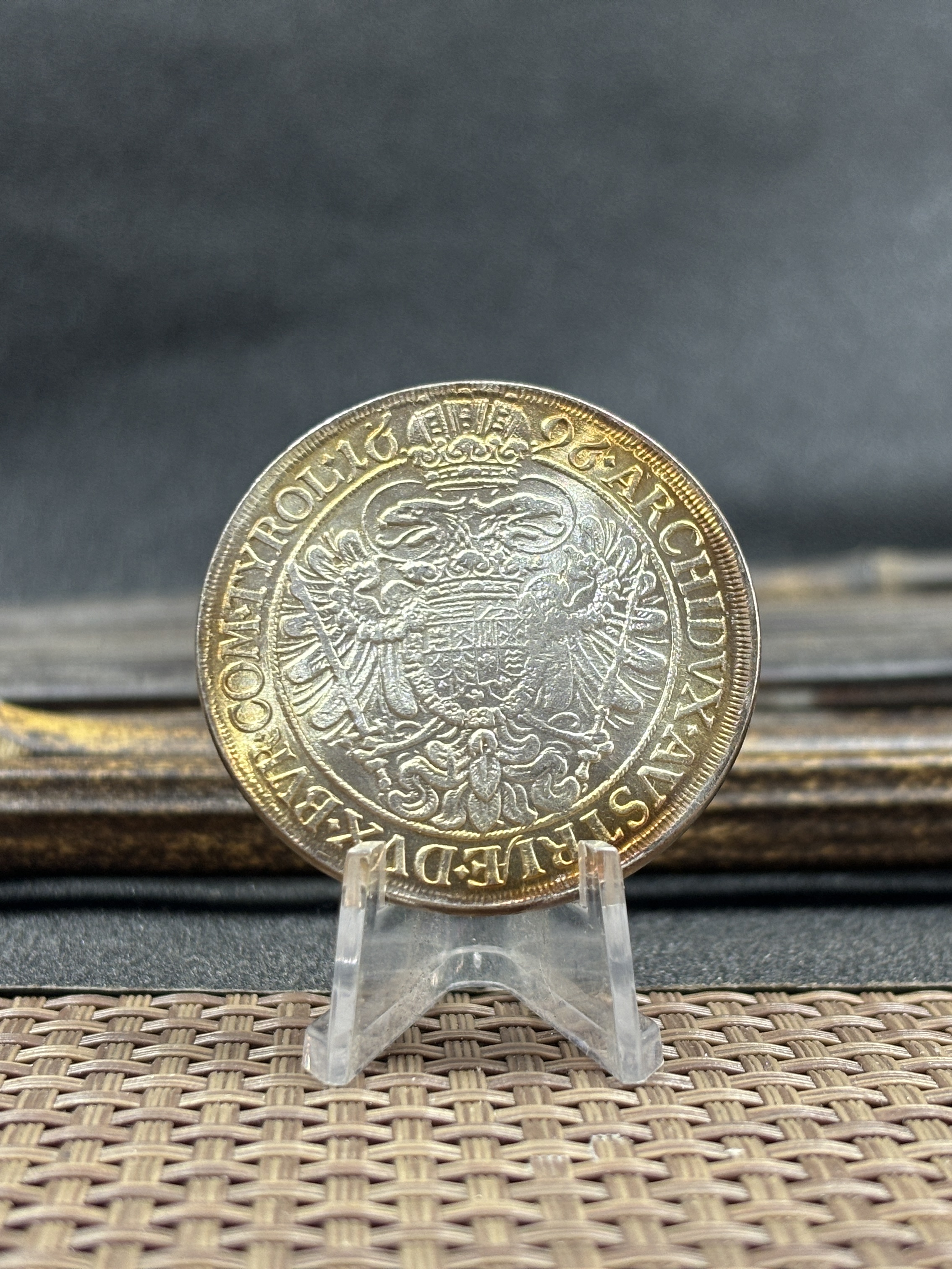 Austrian Empire 1695 1696 1698 One 1 Thaler Leopold I Silver Plated Metal Replica Coin Commemorative Medal,Historical Collectible Art Craft For Enthusiasts