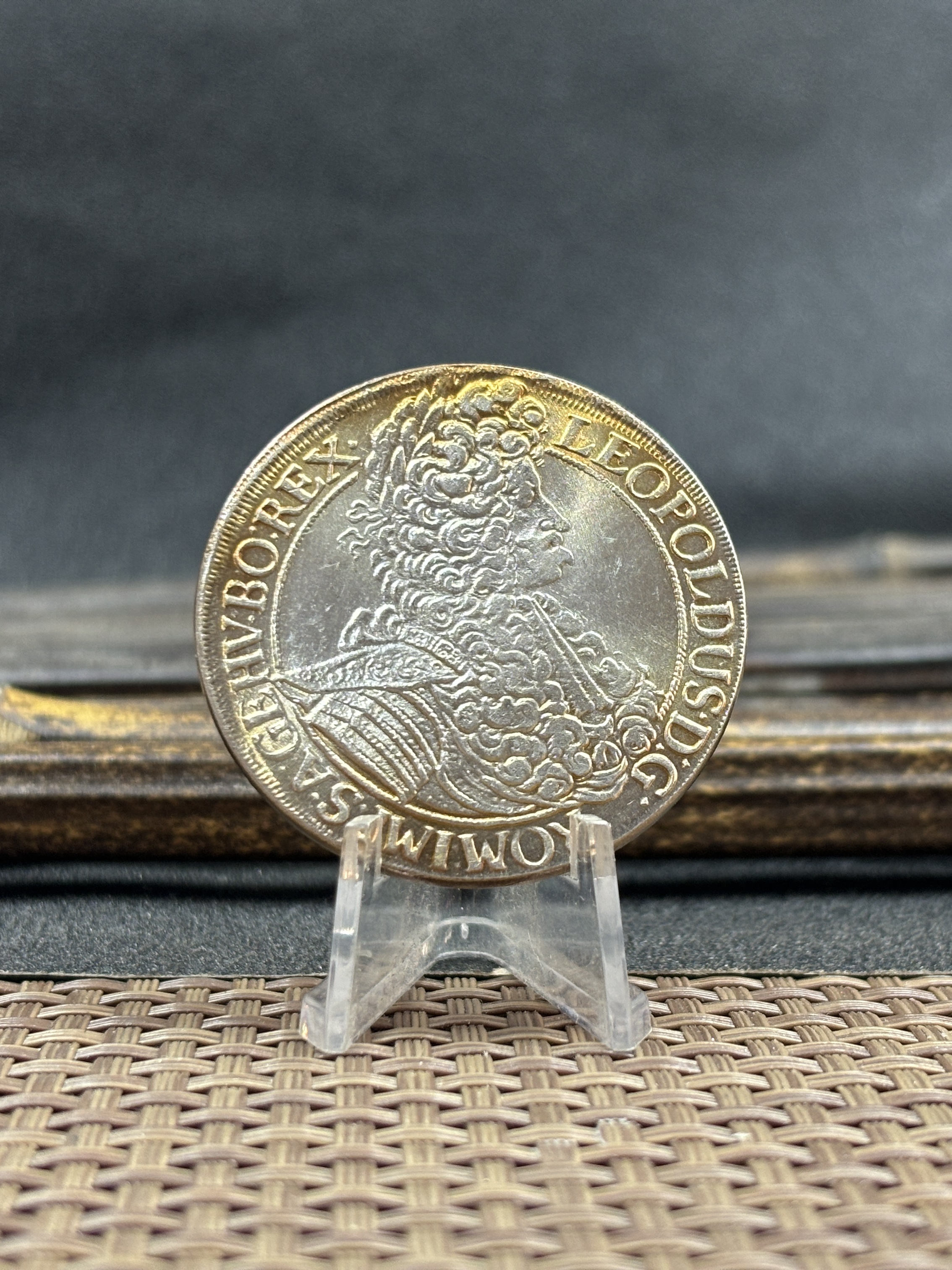 Austrian Empire 1695 1696 1698 One 1 Thaler Leopold I Silver Plated Metal Replica Coin Commemorative Medal,Historical Collectible Art Craft For Enthusiasts
