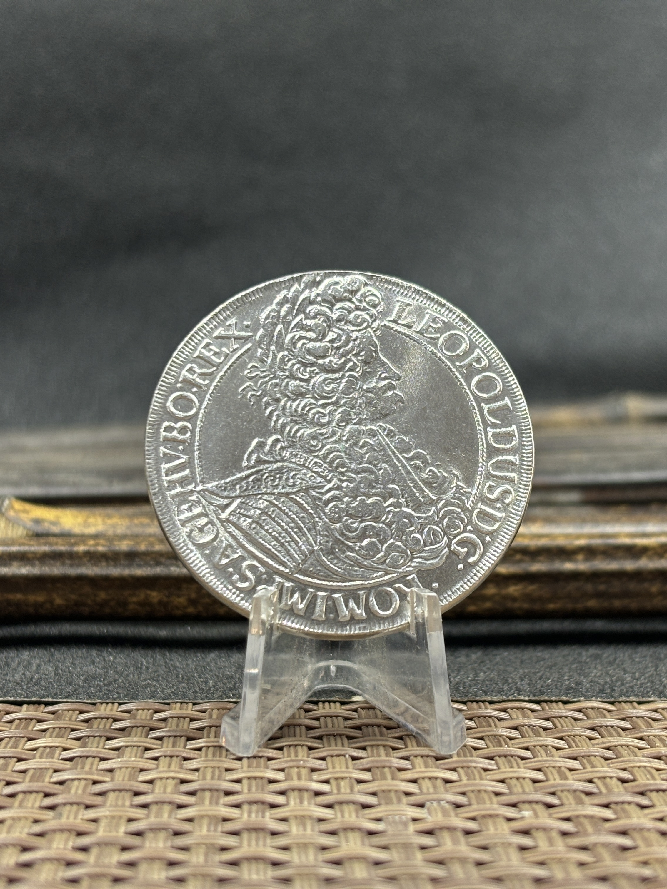 Austrian Empire 1695 1696 1698 One 1 Thaler Leopold I Silver Plated Metal Replica Coin Commemorative Medal,Historical Collectible Art Craft For Enthusiasts