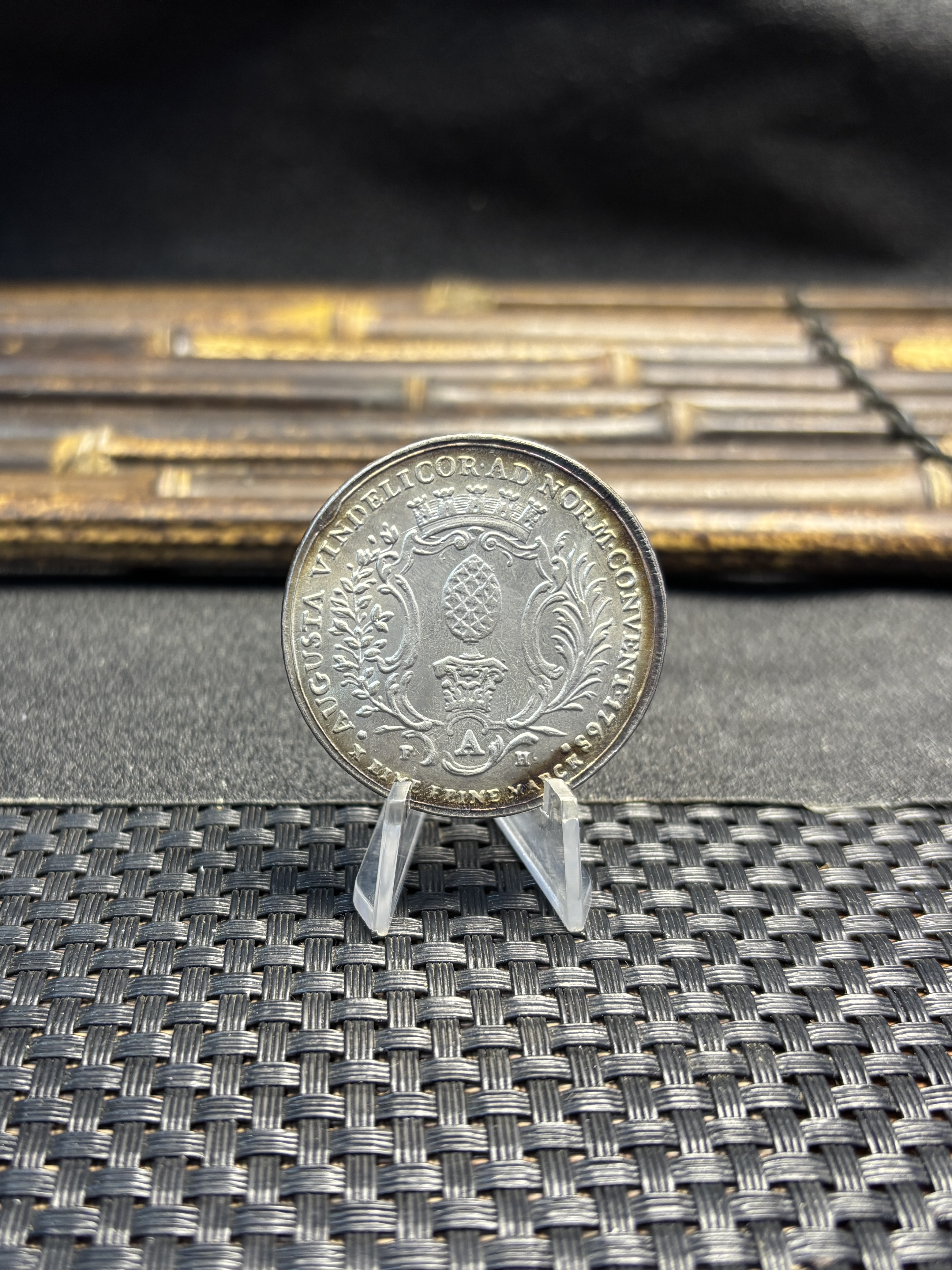 German States 1765 1 Conventionsthaler Free City Of Augsburg Silver Plated Replica Coin Commemorative Medal,Historical Collectible Art Craft For Enthusiasts