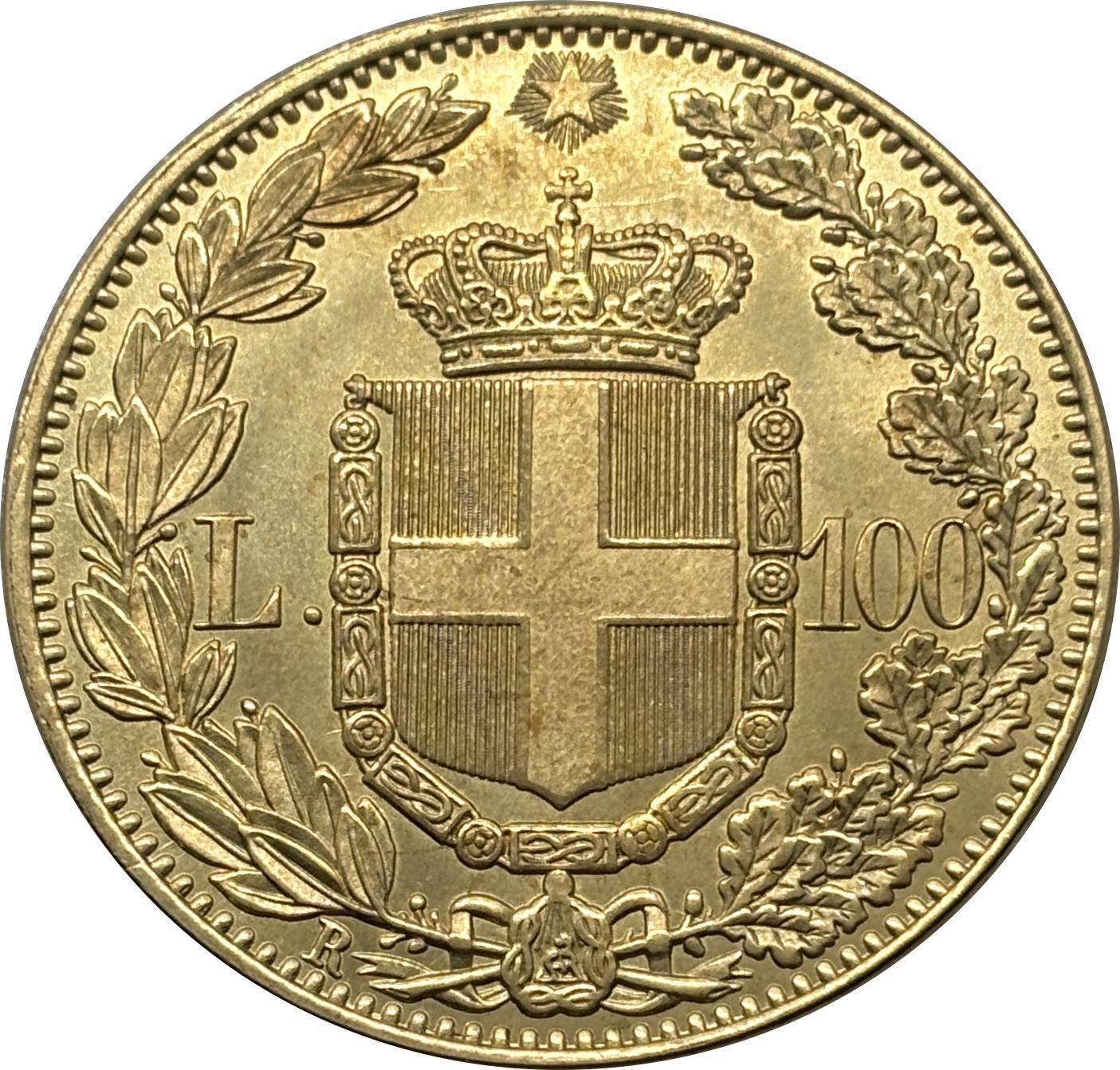 Italy 1883 1888 1891 100 Lire Umberto I Gold Brass Metal WW2 Moneda Replica Coin Commemorative Medal,Historical Collectible Art Craft For Enthusiasts