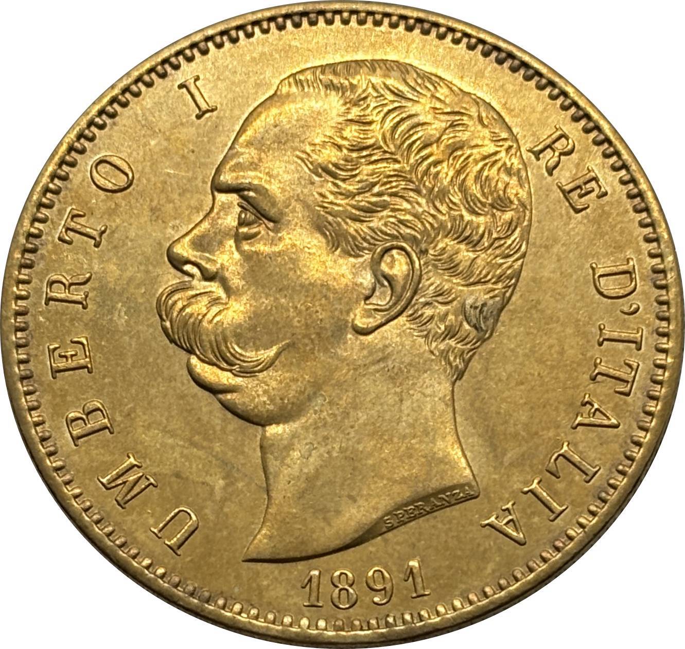 Italy 1883 1888 1891 100 Lire Umberto I Gold Brass Metal WW2 Moneda Replica Coin Commemorative Medal,Historical Collectible Art Craft For Enthusiasts