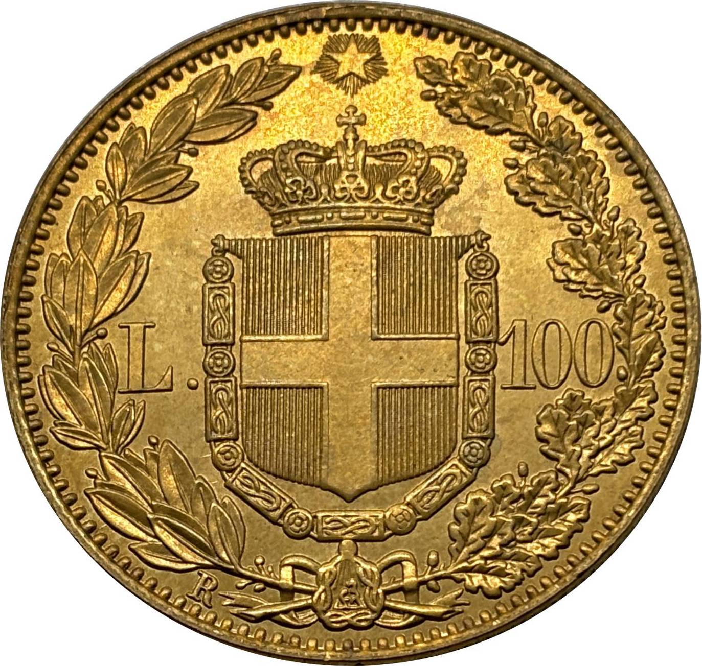 Italy 1883 1888 1891 100 Lire Umberto I Gold Brass Metal WW2 Moneda Replica Coin Commemorative Medal,Historical Collectible Art Craft For Enthusiasts