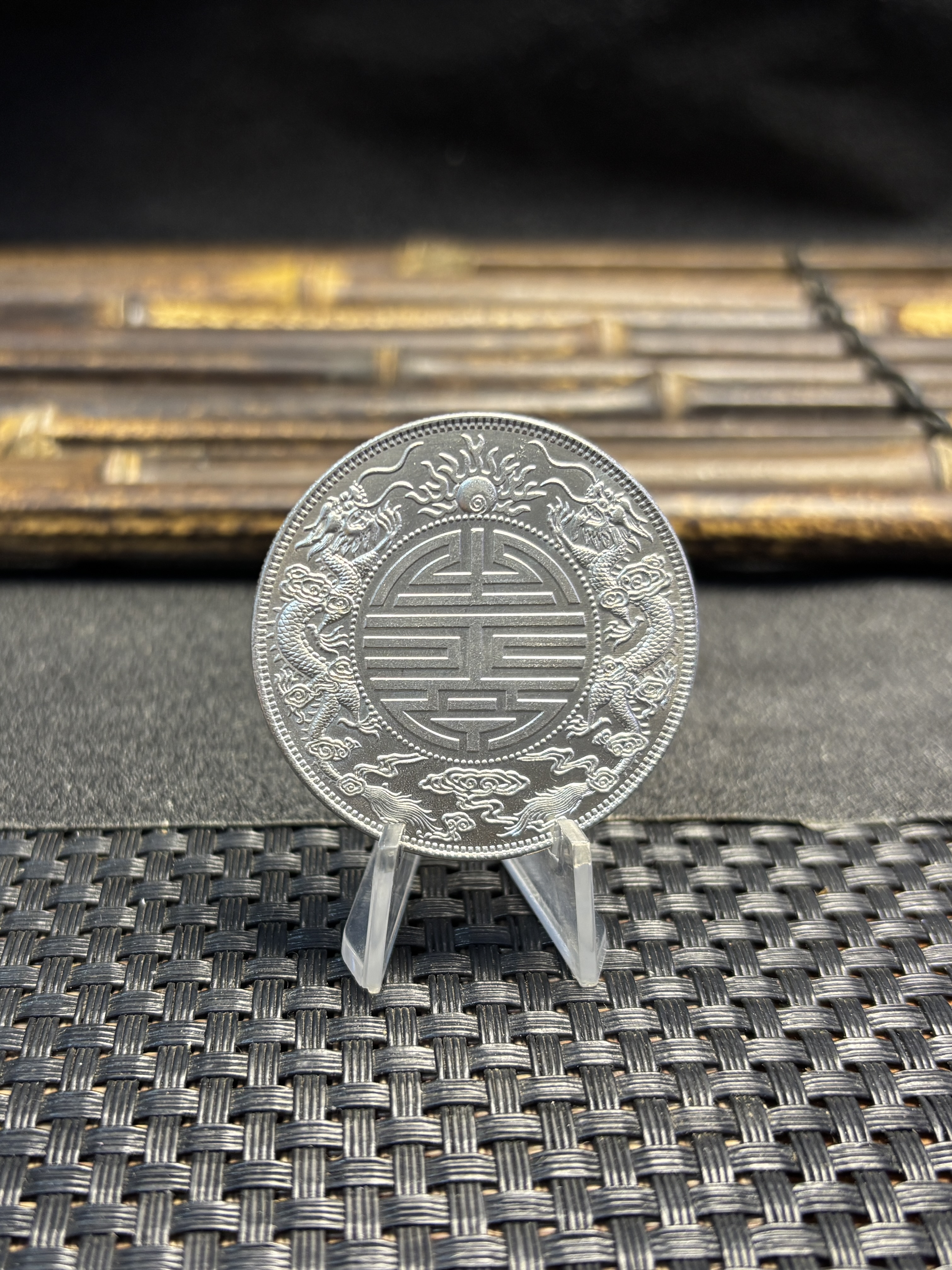 China 1904 1 Tael Guangxu Kwangtung Province Longevity Silver Plated Metal Replica Coin Commemorative Medal,Historical Collectible Art Craft For Enthusiasts