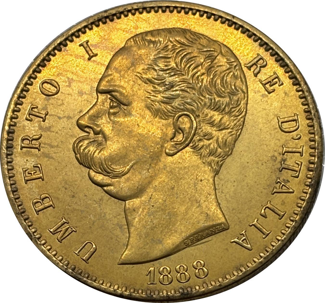 Italy 1883 1888 1891 100 Lire Umberto I Gold Brass Metal WW2 Moneda Replica Coin Commemorative Medal,Historical Collectible Art Craft For Enthusiasts