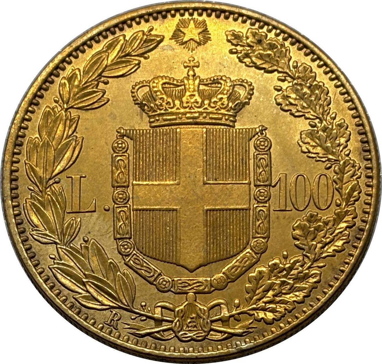 Italy 1883 1888 1891 100 Lire Umberto I Gold Brass Metal WW2 Moneda Replica Coin Commemorative Medal,Historical Collectible Art Craft For Enthusiasts