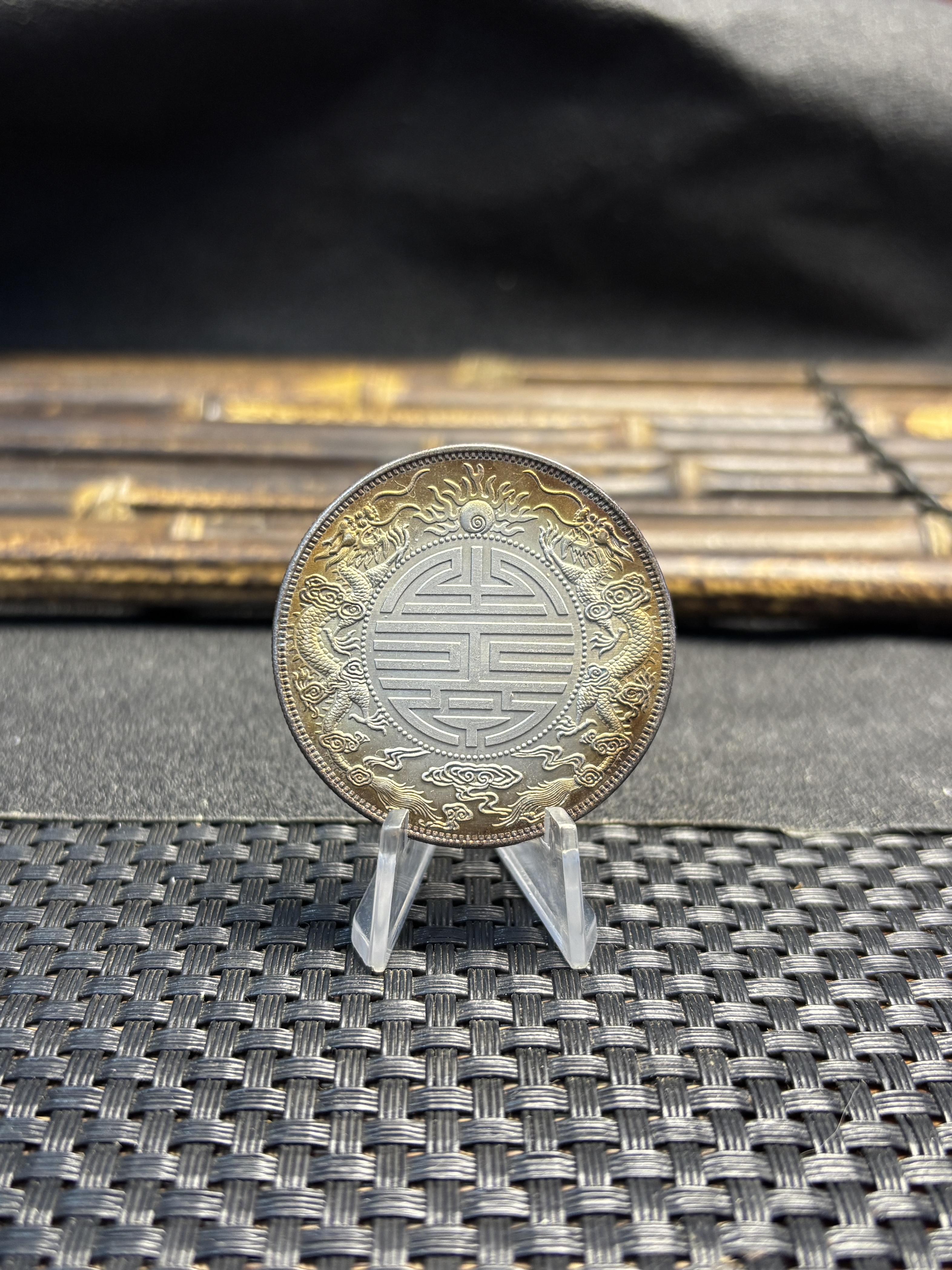 China 1904 1 Tael Guangxu Kwangtung Province Longevity Silver Plated Metal Replica Coin Commemorative Medal,Historical Collectible Art Craft For Enthusiasts