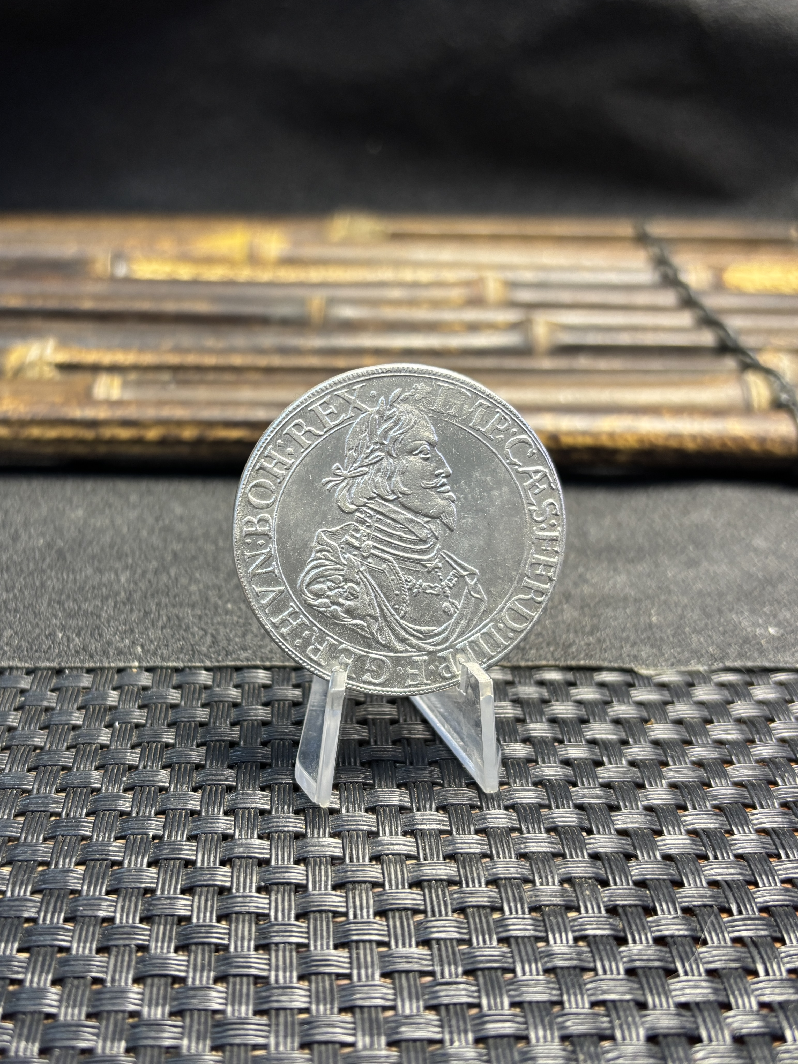 German States Free city of Augsburg 1 Thaler Ferdinand III 1643 Silver Plated Replica Coin Commemorative Medal,Historical Collectible Art Craft For Enthusiasts