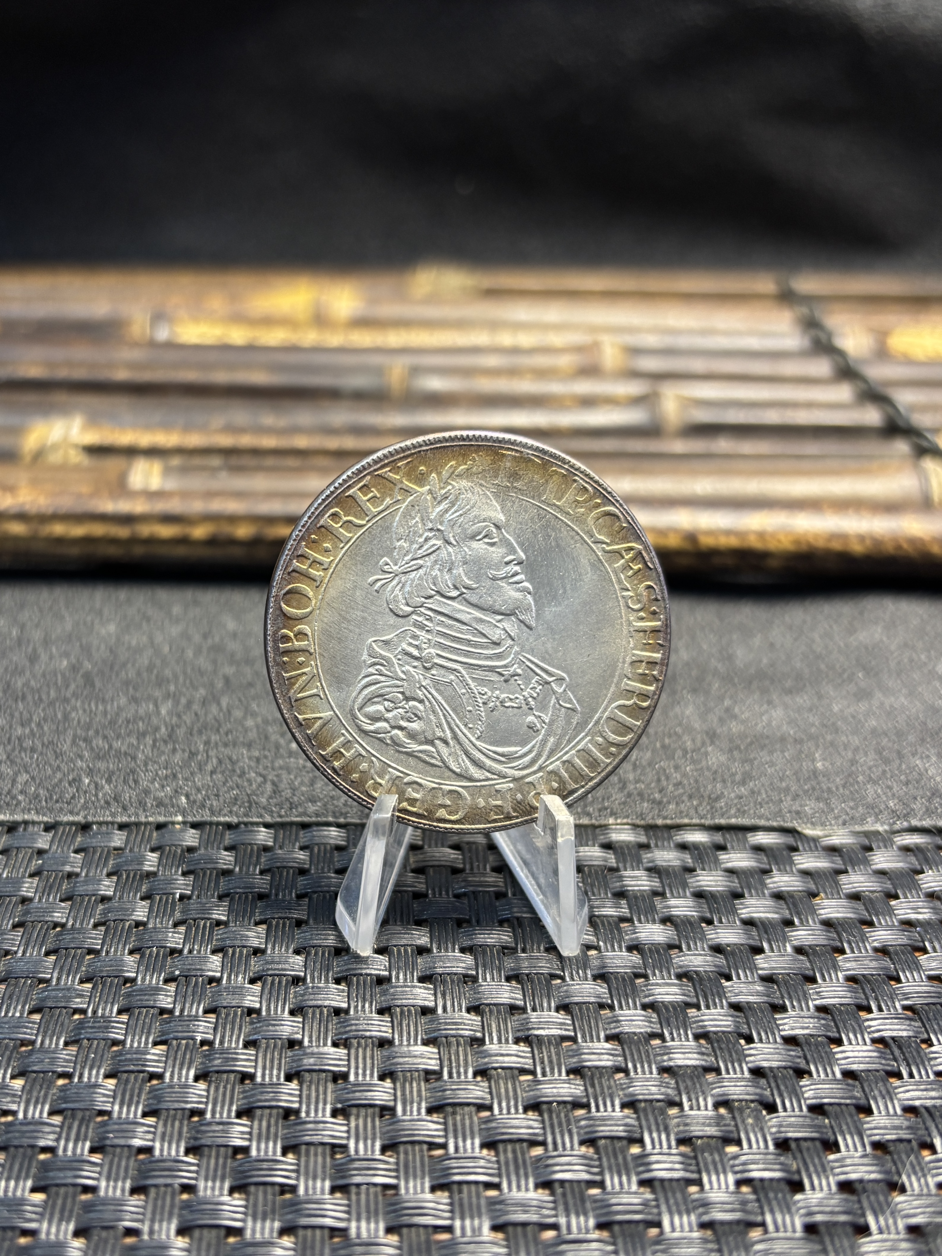 German States Free city of Augsburg 1 Thaler Ferdinand III 1643 Silver Plated Replica Coin Commemorative Medal,Historical Collectible Art Craft For Enthusiasts