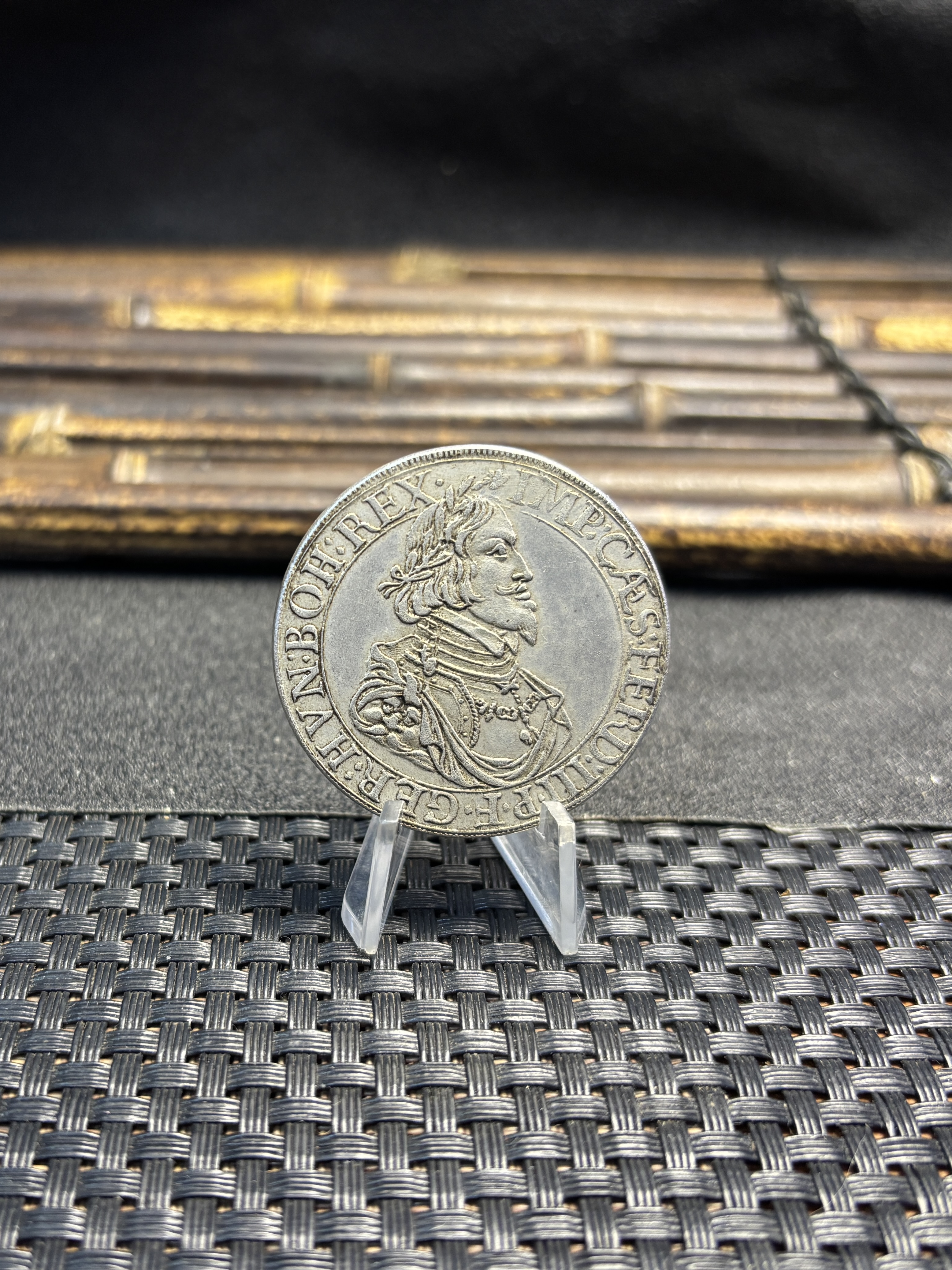 German States Free city of Augsburg 1 Thaler Ferdinand III 1643 Silver Plated Replica Coin Commemorative Medal,Historical Collectible Art Craft For Enthusiasts