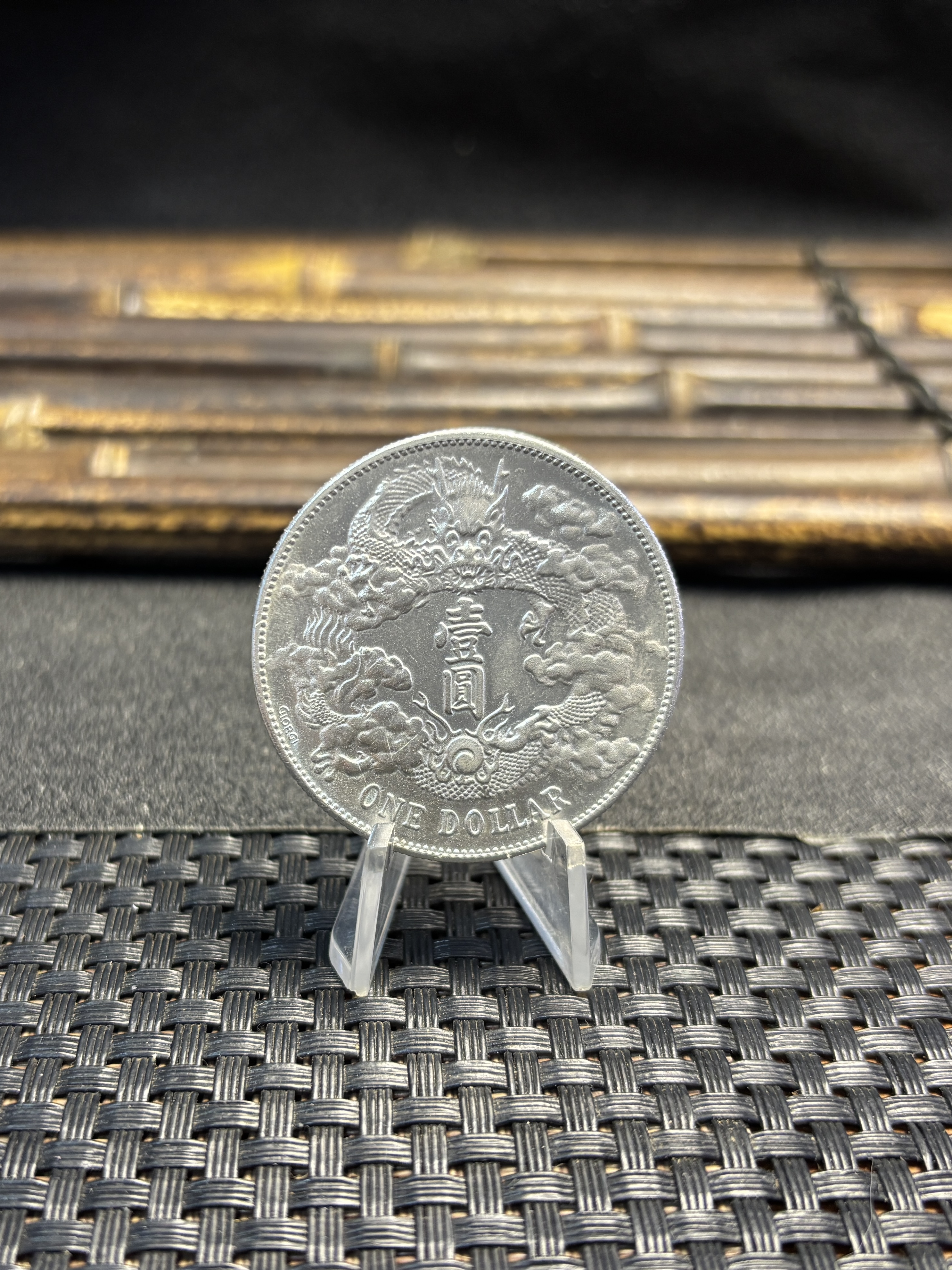 Empire of China 1911 1 Yuan 1 Dollar Xuantong Pattern With Giorgi Dragon Silver Plated Metal Replica Coin Commemorative Medal,Historical Collectible Art Craft For Enthusiasts