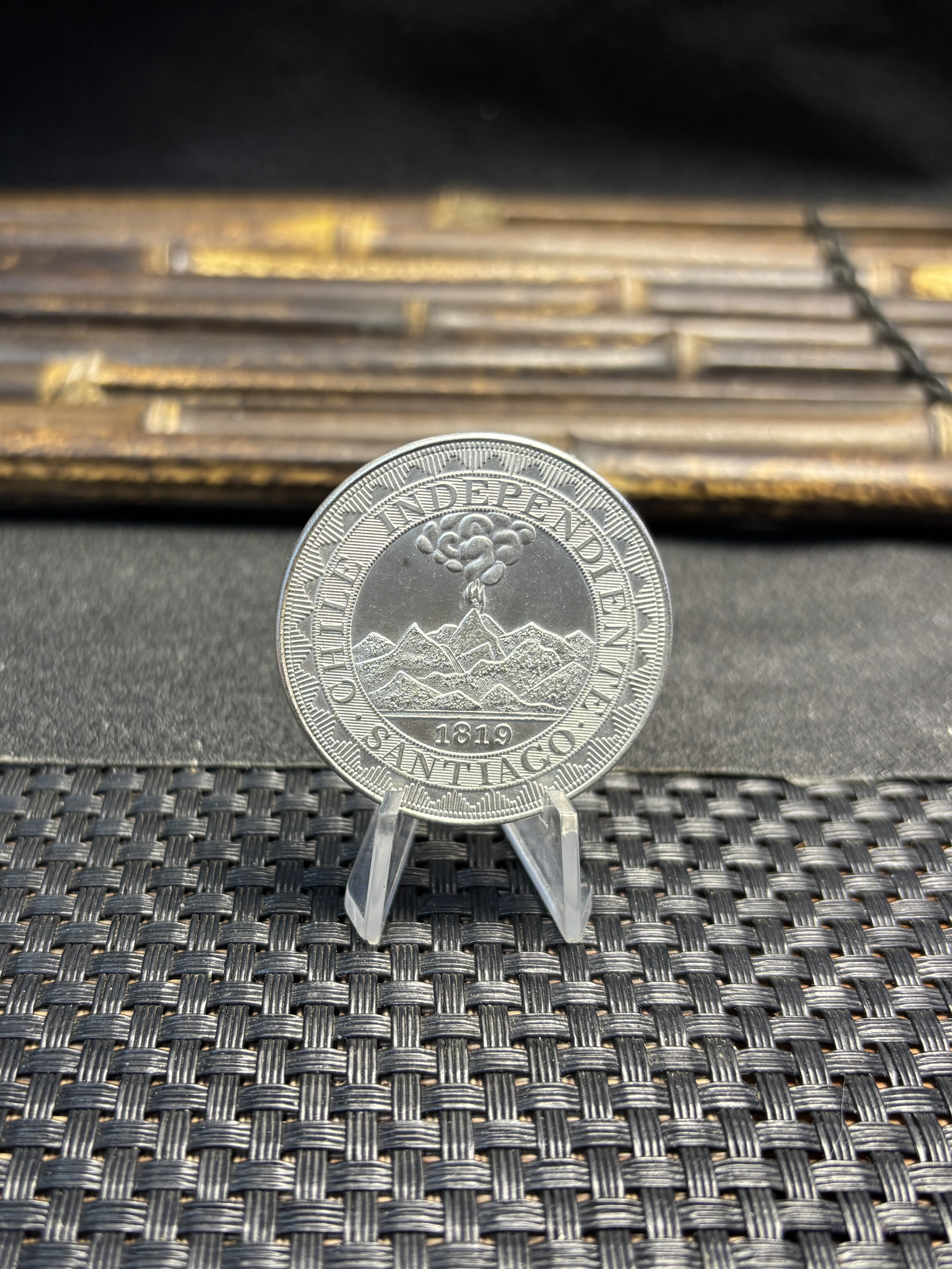 Chile Republic 1819 1 Peso Santiago Silver Plated Replica Coin Commemorative Medal,Historical Collectible Art Craft For Enthusiasts