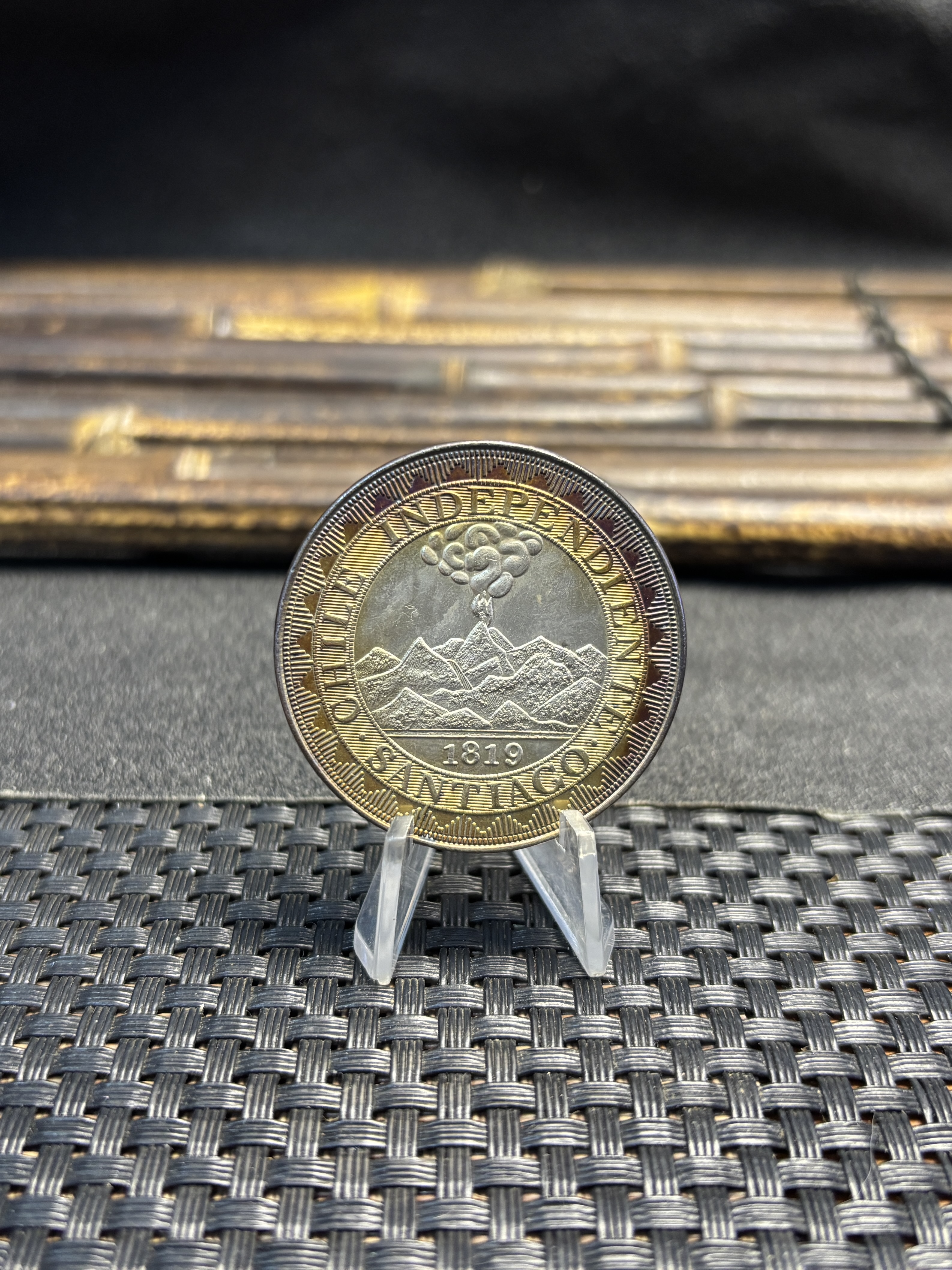 Chile Republic 1819 1 Peso Santiago Silver Plated Replica Coin Commemorative Medal,Historical Collectible Art Craft For Enthusiasts