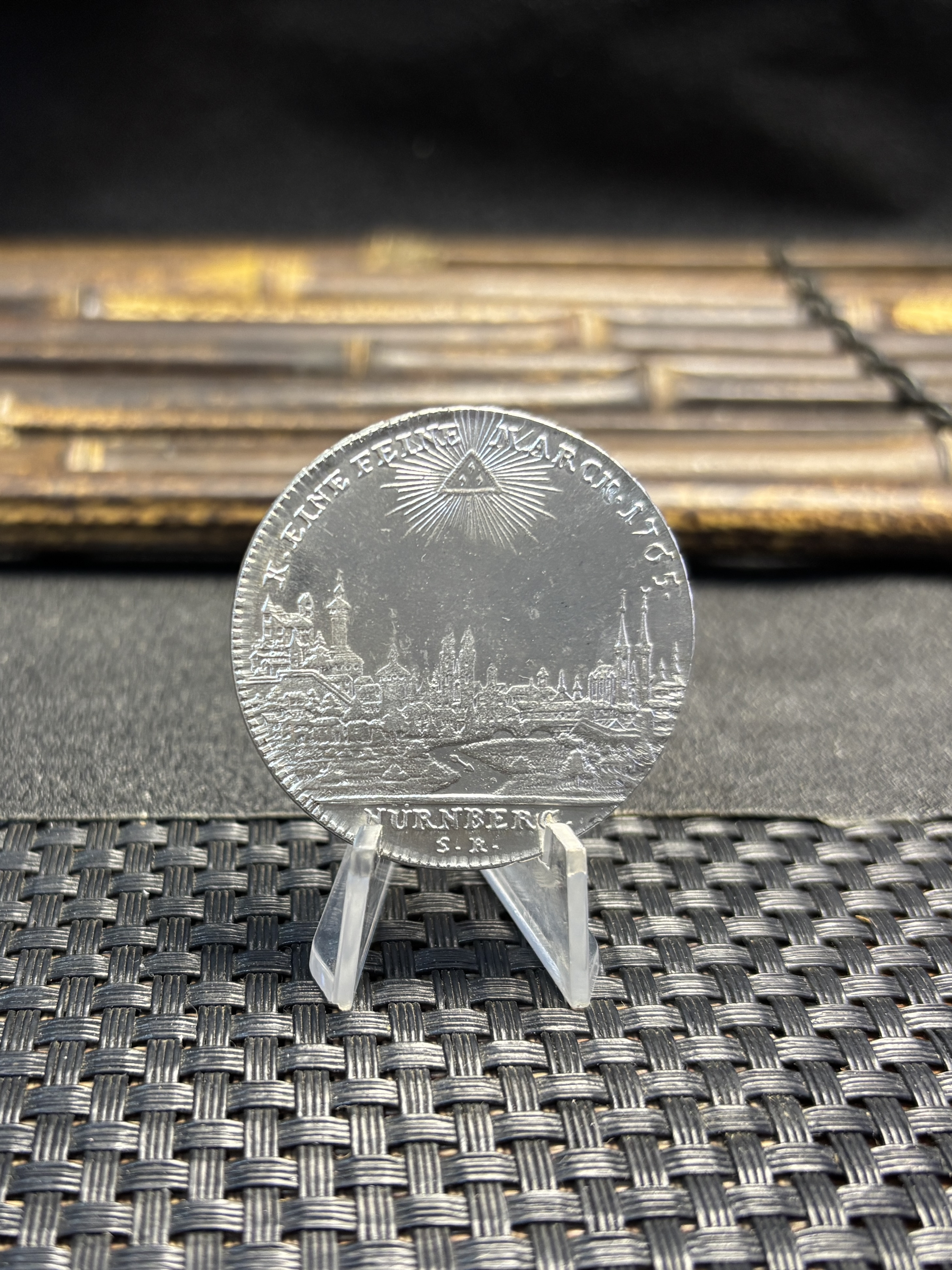 German States 1765 1 Thaler Free Imperial City Of Nuremberg Silver Plated Replica Coin Commemorative Medal,Historical Collectible Art Craft For Enthusiasts