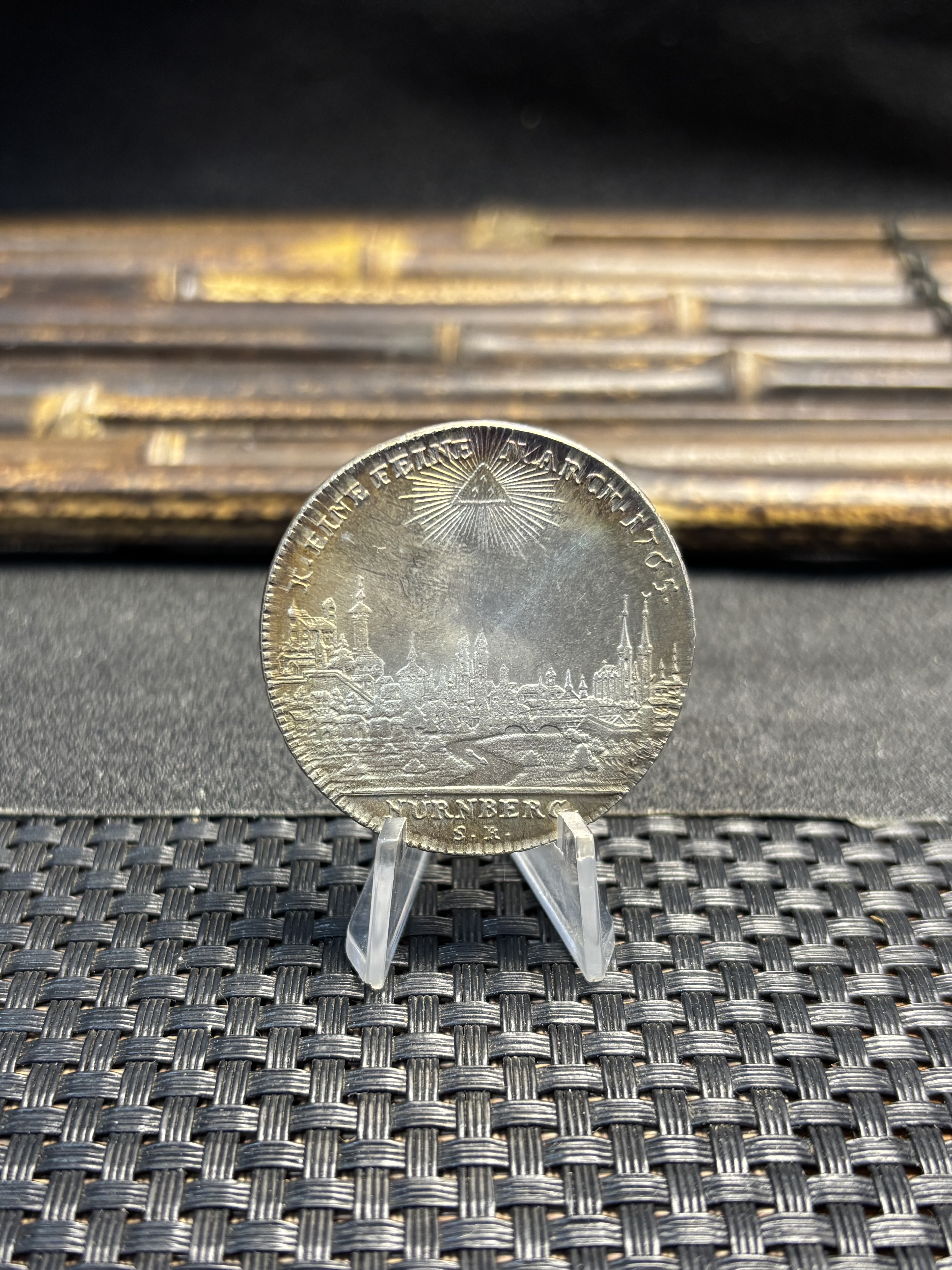 German States 1765 1 Thaler Free Imperial City Of Nuremberg Silver Plated Replica Coin Commemorative Medal,Historical Collectible Art Craft For Enthusiasts