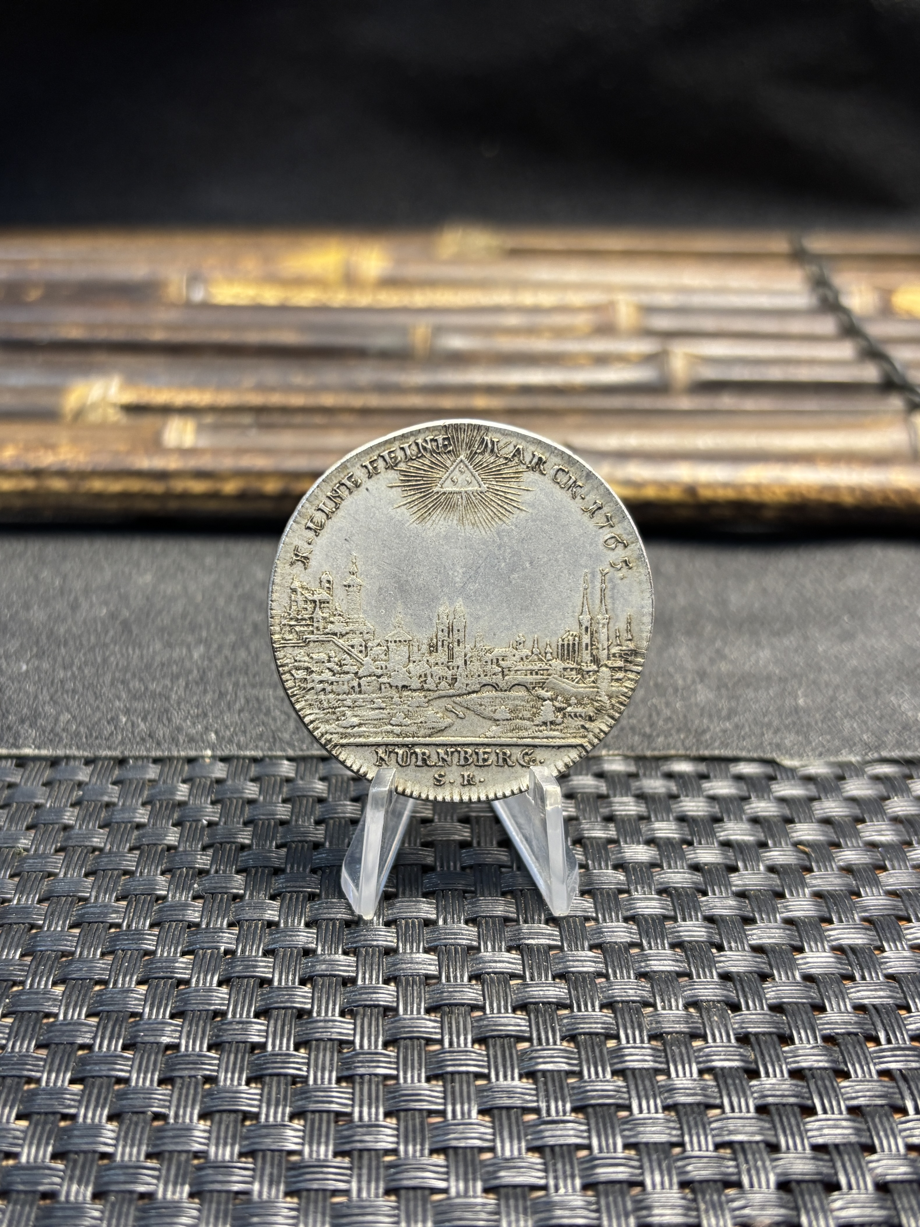 German States 1765 1 Thaler Free Imperial City Of Nuremberg Silver Plated Replica Coin Commemorative Medal,Historical Collectible Art Craft For Enthusiasts