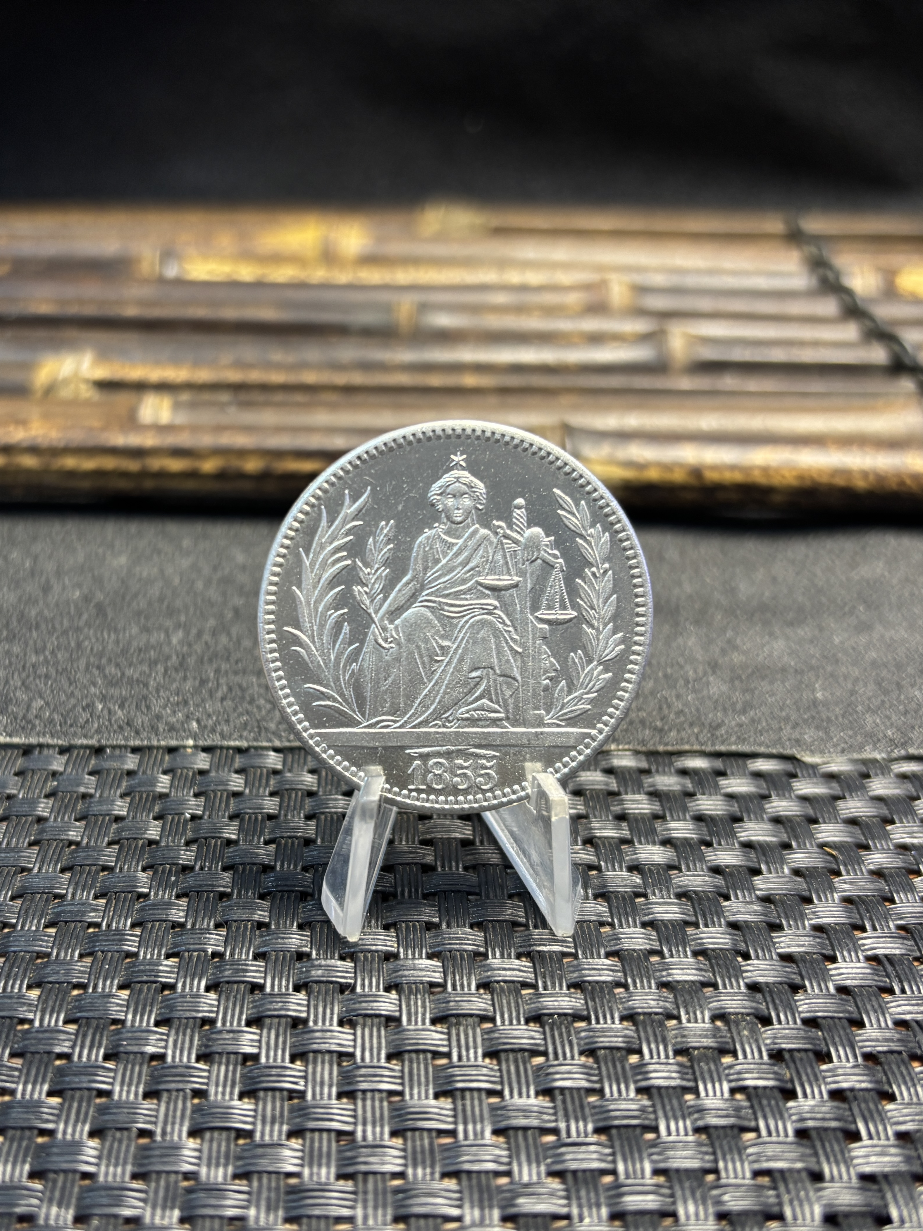 Paraguay 1855 10 Reales Silver Plated Metal Replica Coin Commemorative Medal,Historical Collectible Art Craft For Enthusiasts