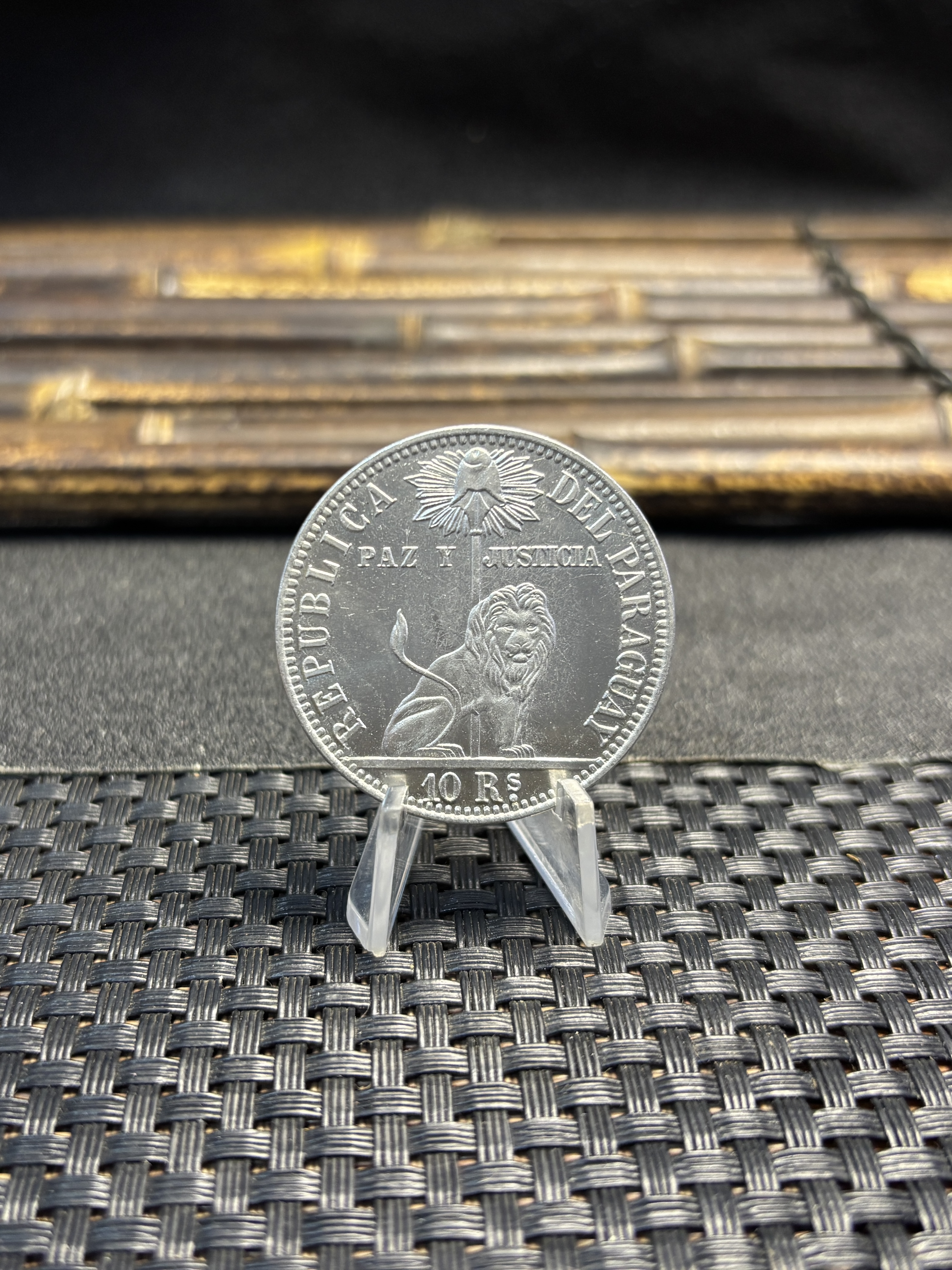 Paraguay 1855 10 Reales Silver Plated Metal Replica Coin Commemorative Medal,Historical Collectible Art Craft For Enthusiasts