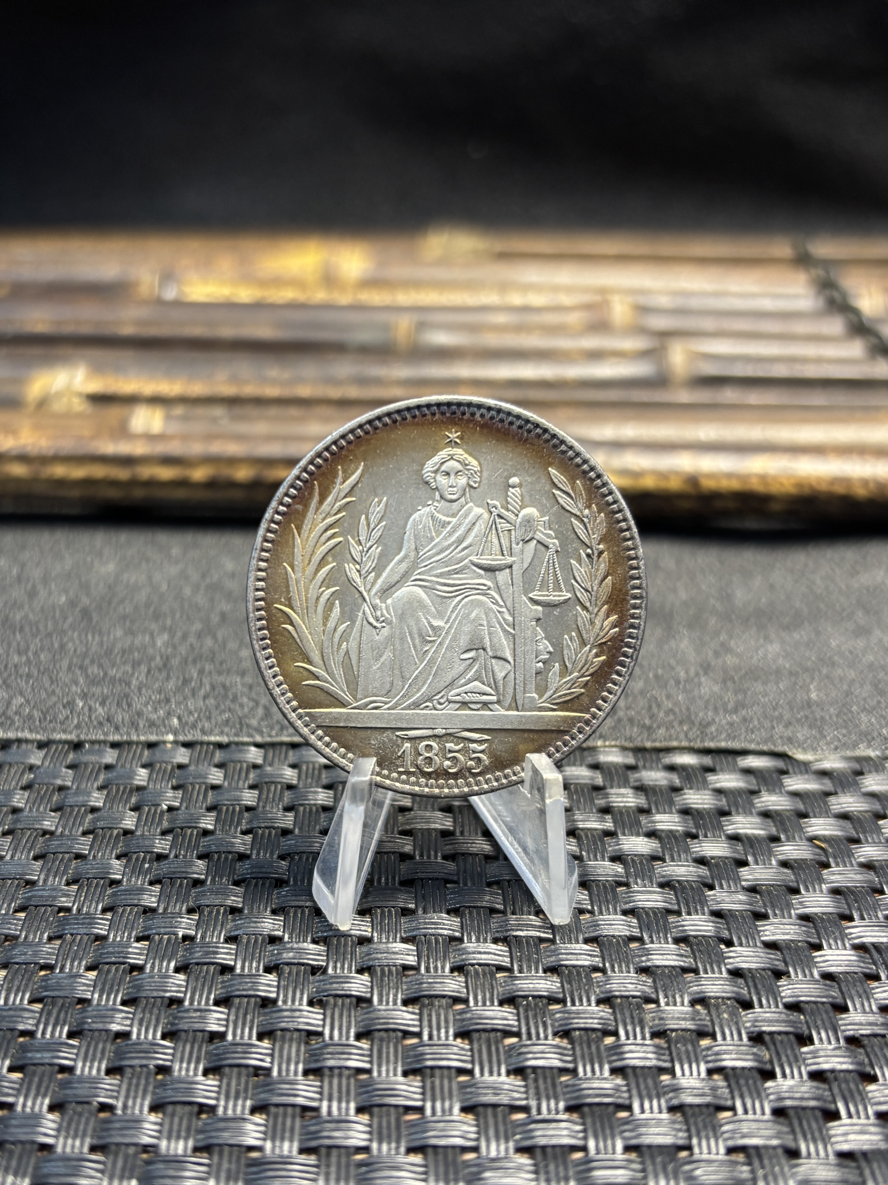 Paraguay 1855 10 Reales Silver Plated Metal Replica Coin Commemorative Medal,Historical Collectible Art Craft For Enthusiasts