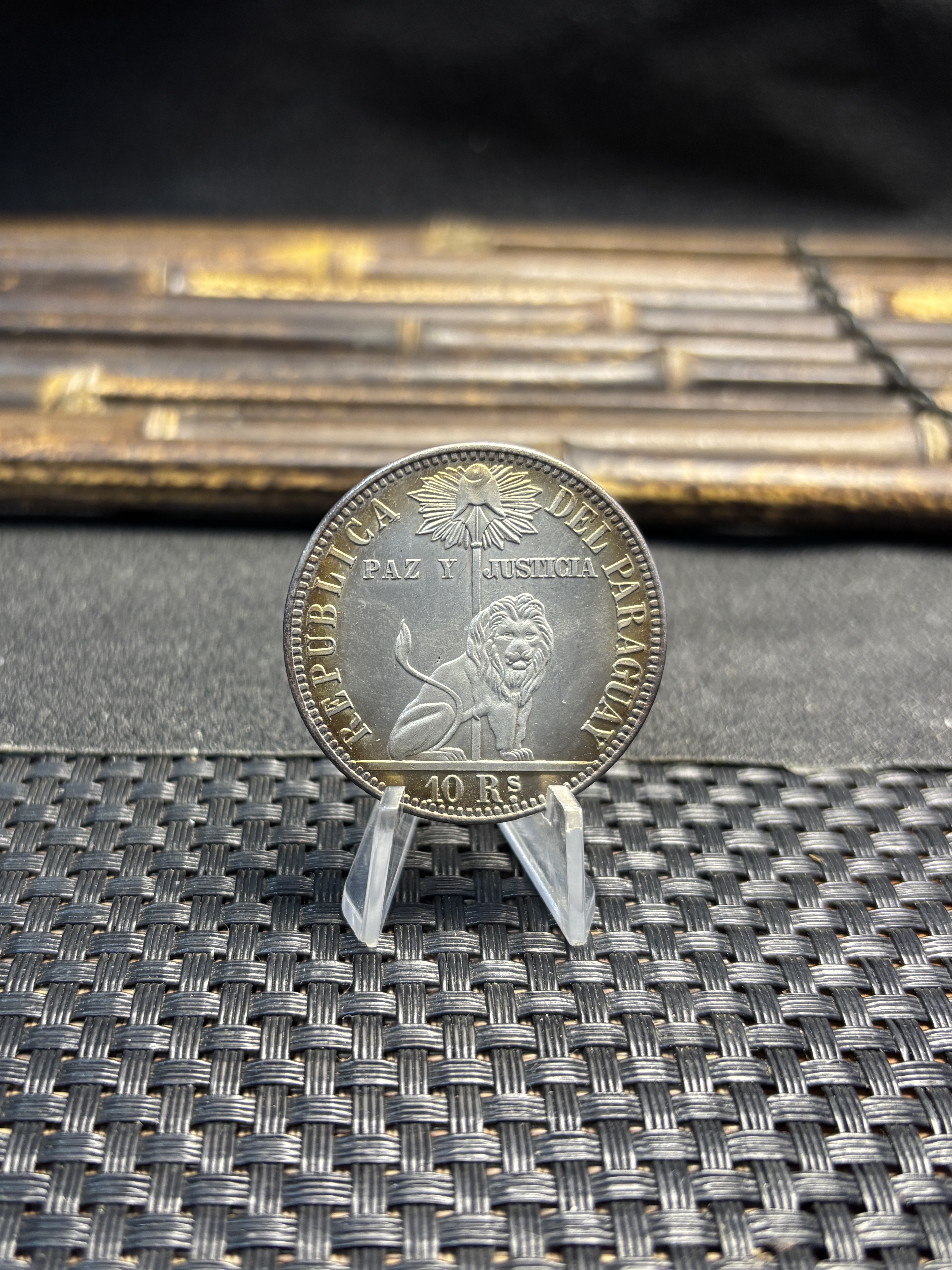 Paraguay 1855 10 Reales Silver Plated Metal Replica Coin Commemorative Medal,Historical Collectible Art Craft For Enthusiasts