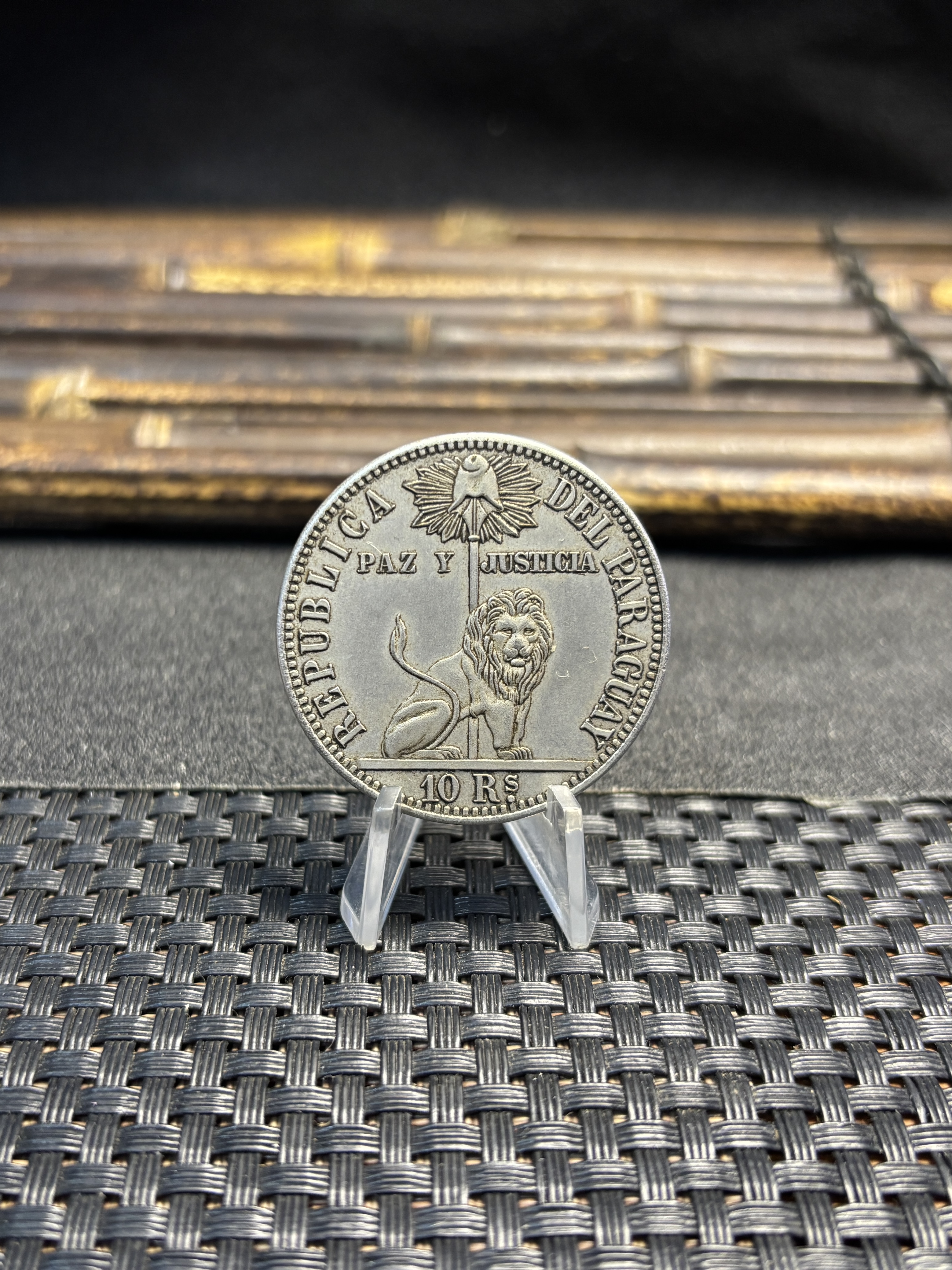 Paraguay 1855 10 Reales Silver Plated Metal Replica Coin Commemorative Medal,Historical Collectible Art Craft For Enthusiasts